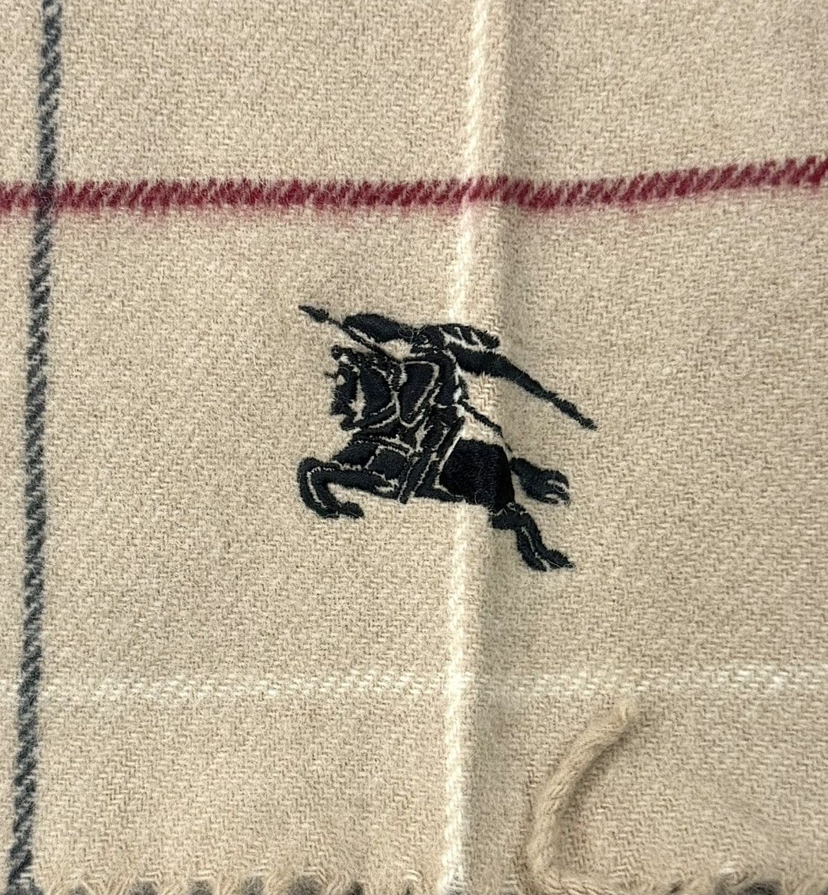 Burberry BURBERRY LONDON EMBROIDERED LOGO WOOL MUFFLER Size ONE SIZE - 2 Thumbnail