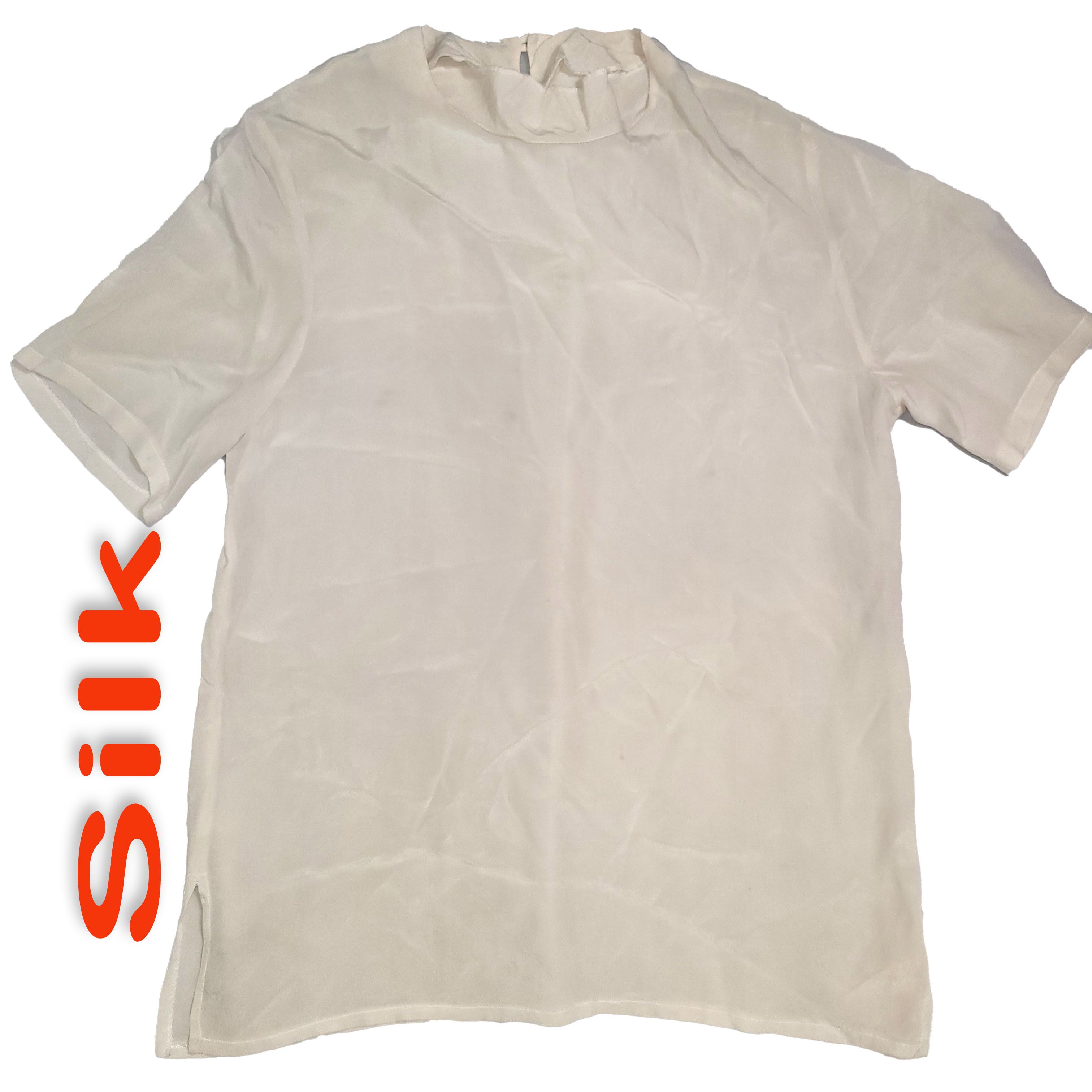 Other Women's 100% Silk Size XL Short Sleeve Top Shirt SDK403 Size XL / US 12-14 / IT 48-50 - 1 Thumbnail