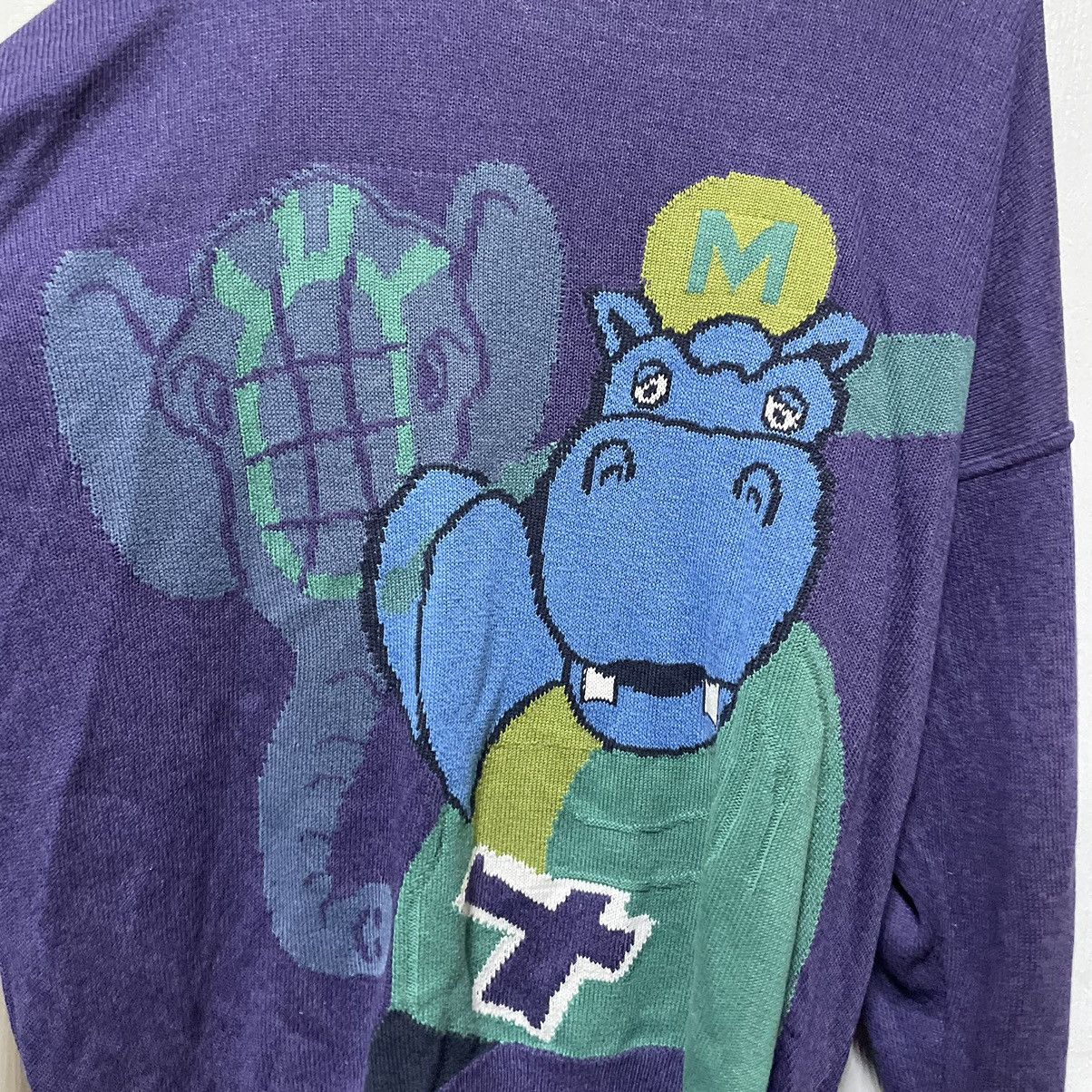 Japanese Brand MADE IN JAPAN CRAZY ANIMAL Hippo Elephant SWEATER VINTAGE Y2 Size US XL / EU 56 / 4 - 2 Thumbnail