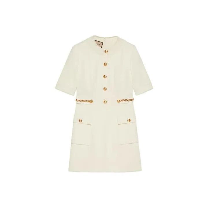 Gucci Gucci SS22 Ivory Button-Up Dress-2507 Size XS / US 0-2 / IT 36-38 - 1 Thumbnail