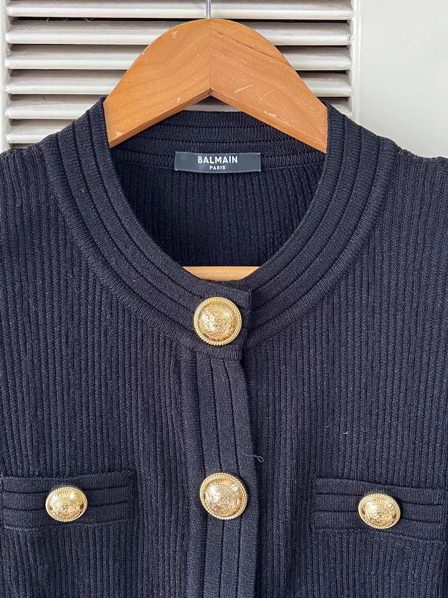 Balmain Balmain Black Stripe Knit Cardigan 40 Gold Buttons Size S / US 4 / IT 40 - 3 Thumbnail