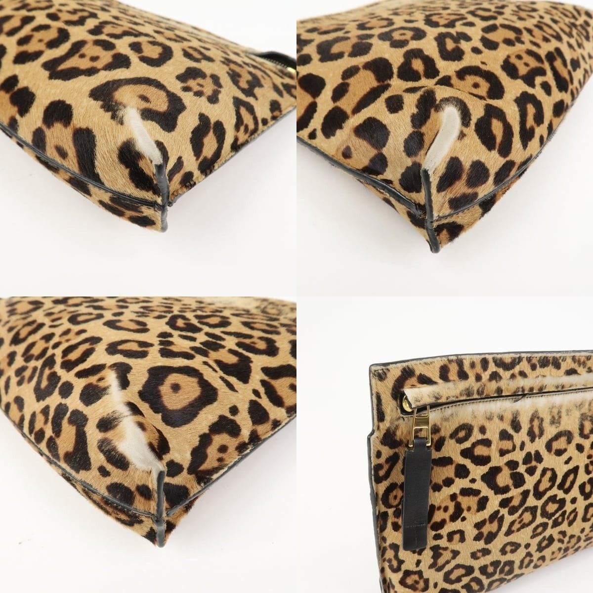 Loewe Loewe Anagram Calf Hair Clutch Brown Size ONE SIZE - 4 Thumbnail