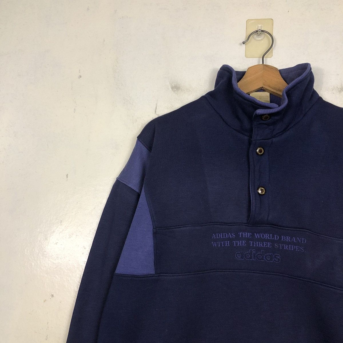 Adidas 📌Vintage Adidas Sweatshirt Half Button Anorak Big Logo Size US L / EU 52-54 / 3 - 9 Thumbnail