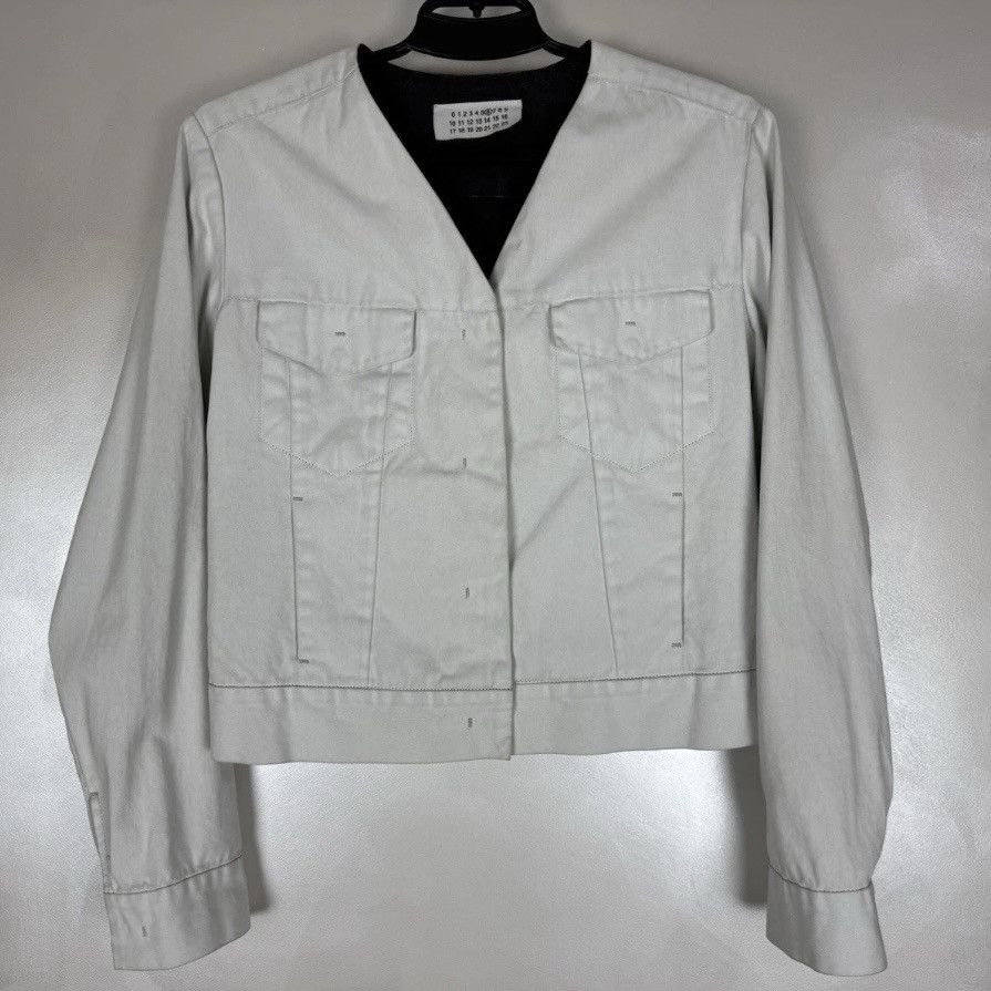 Maison Margiela Archive SS 2001 Maison Margiela White And Black Denim Jacket Size M / US 6-8 / IT 42-44 - 1 Thumbnail
