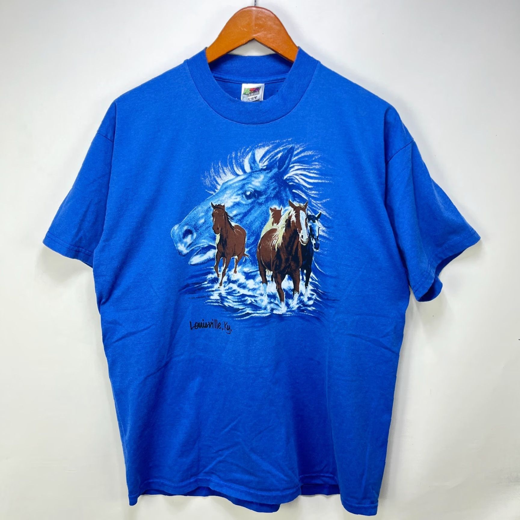 NFL VINTAGE NFL T-Shirt Men XL Blue 90s Horse Art Animal Nature Sports Shirt Size US XL / EU 56 / 4 - 2 Thumbnail