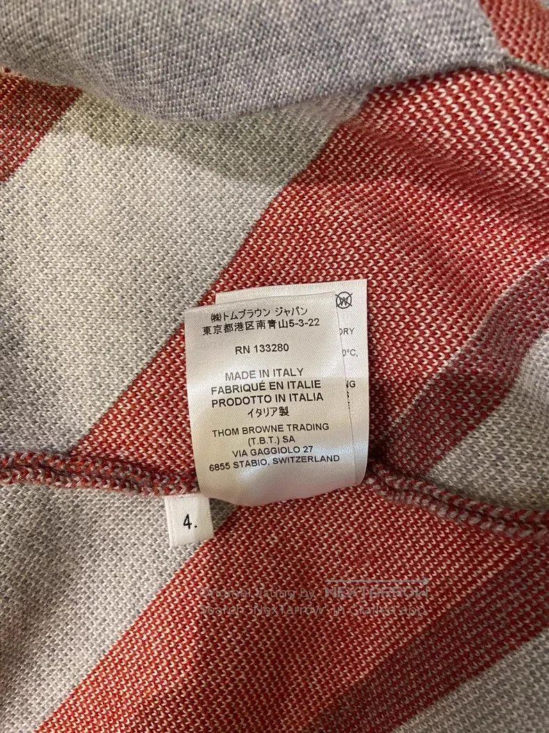Thom Browne Thom Browne Red and Gray Striped Knit Cardigan Size US XL / EU 56 / 4 - 6 Thumbnail