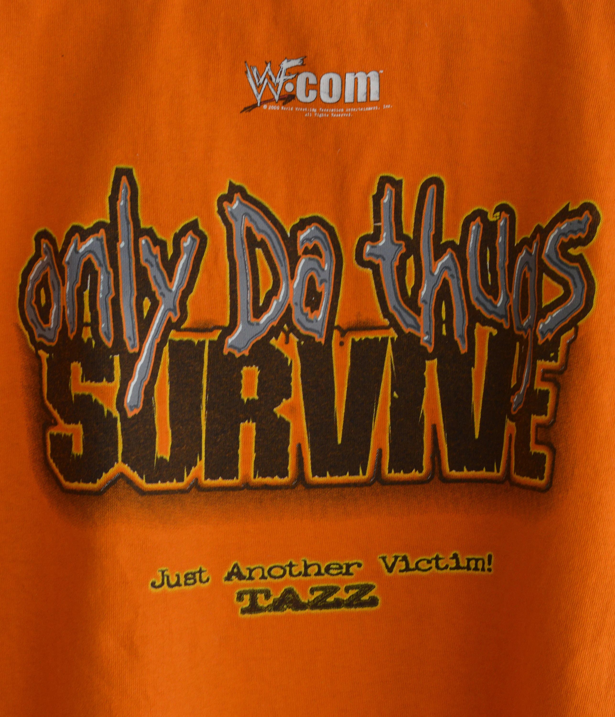 Vintage 2000 WWF TAZZ Only Da Thugs Survive t shirt Size US L / EU 52-54 / 3 - 5 Thumbnail
