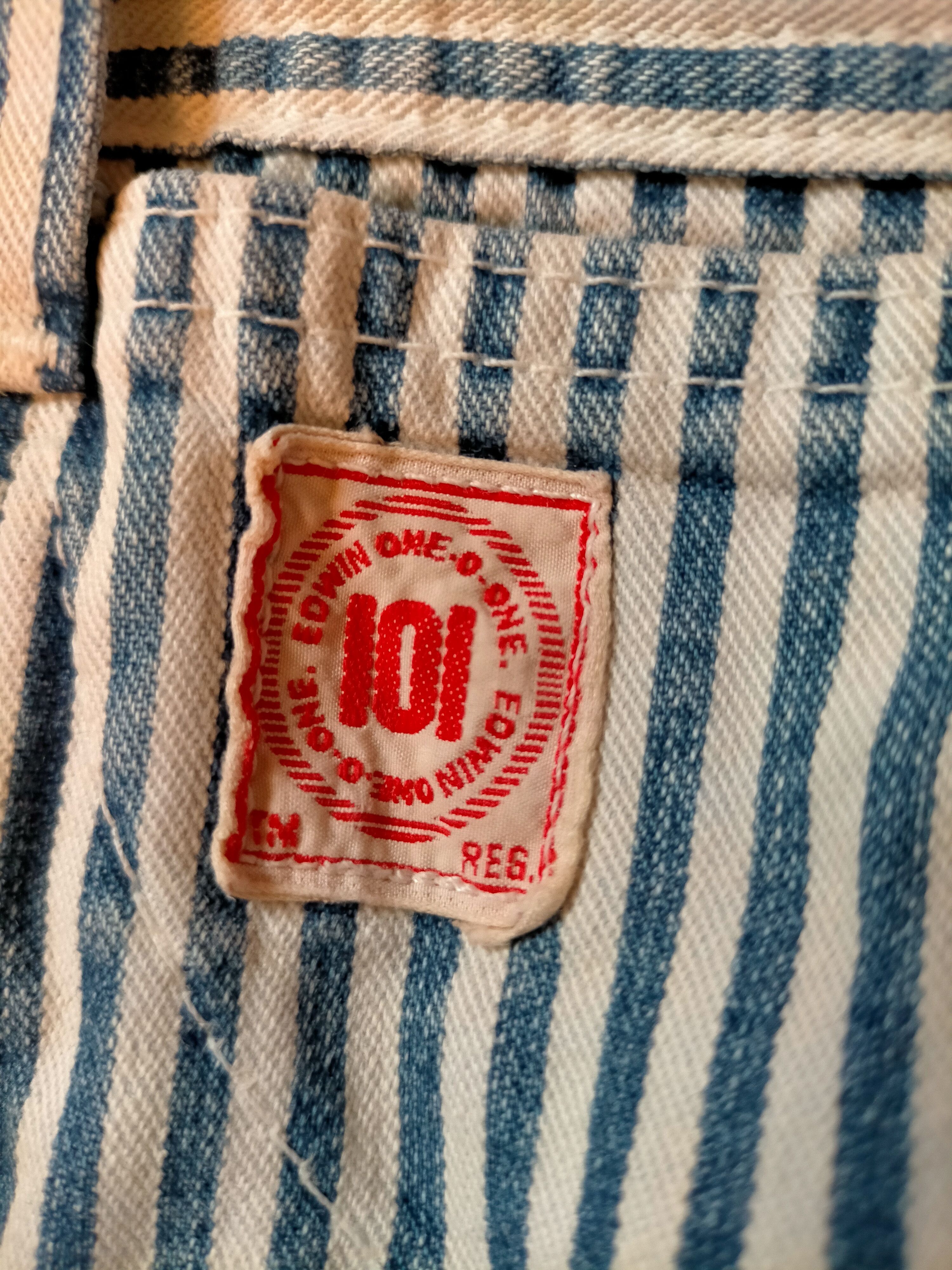 Edwin Vtg 90s ONE-O-ONE 101 Edwin Hickory Workwear Wide Leg Jeans Size US 34 / EU 50 - 17 Thumbnail
