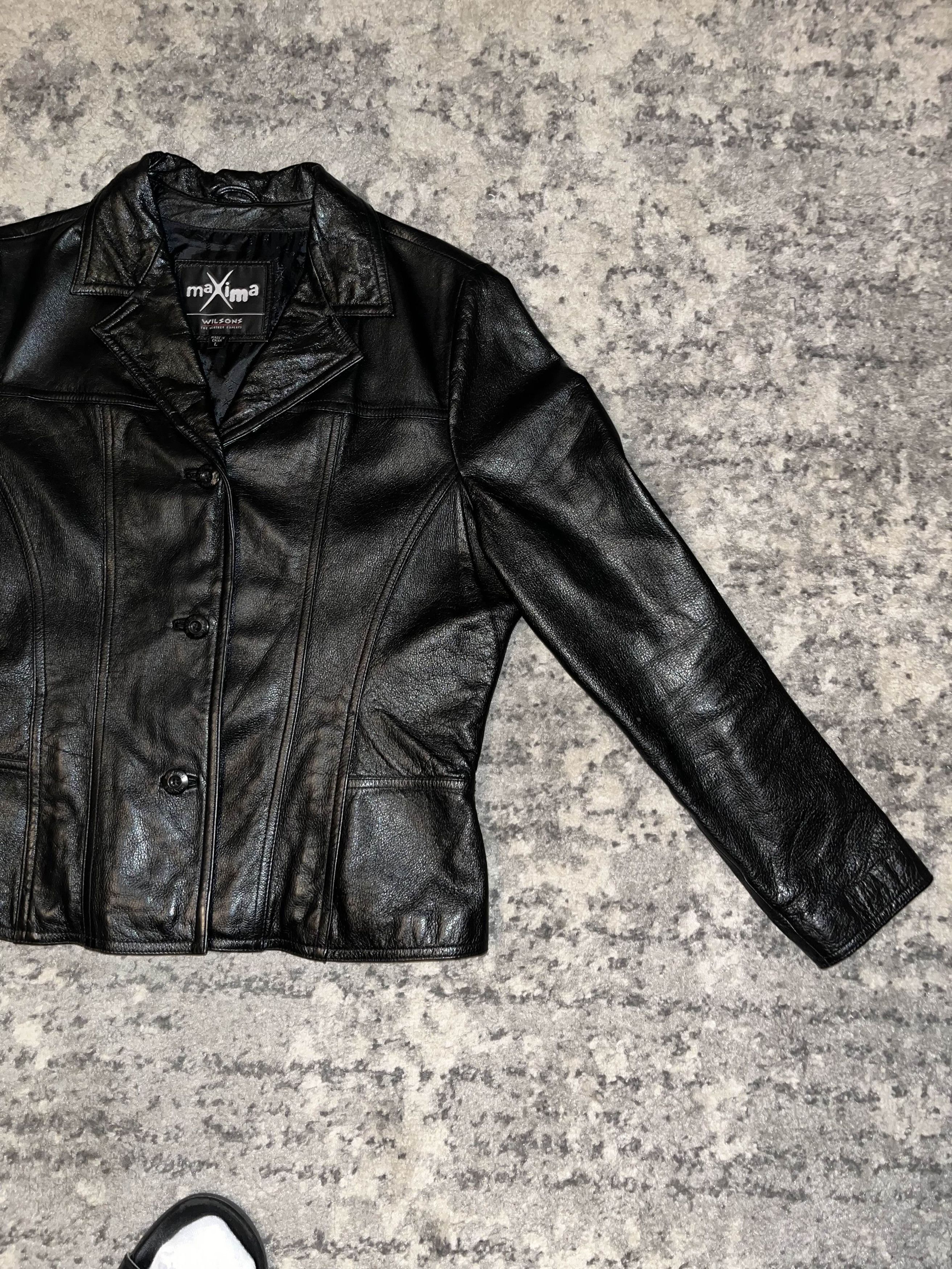 Wilsons Leather Vintage 90s Wilsons Leather Maxima Biker Jacket Size L / US 10 / IT 46 - 4 Thumbnail