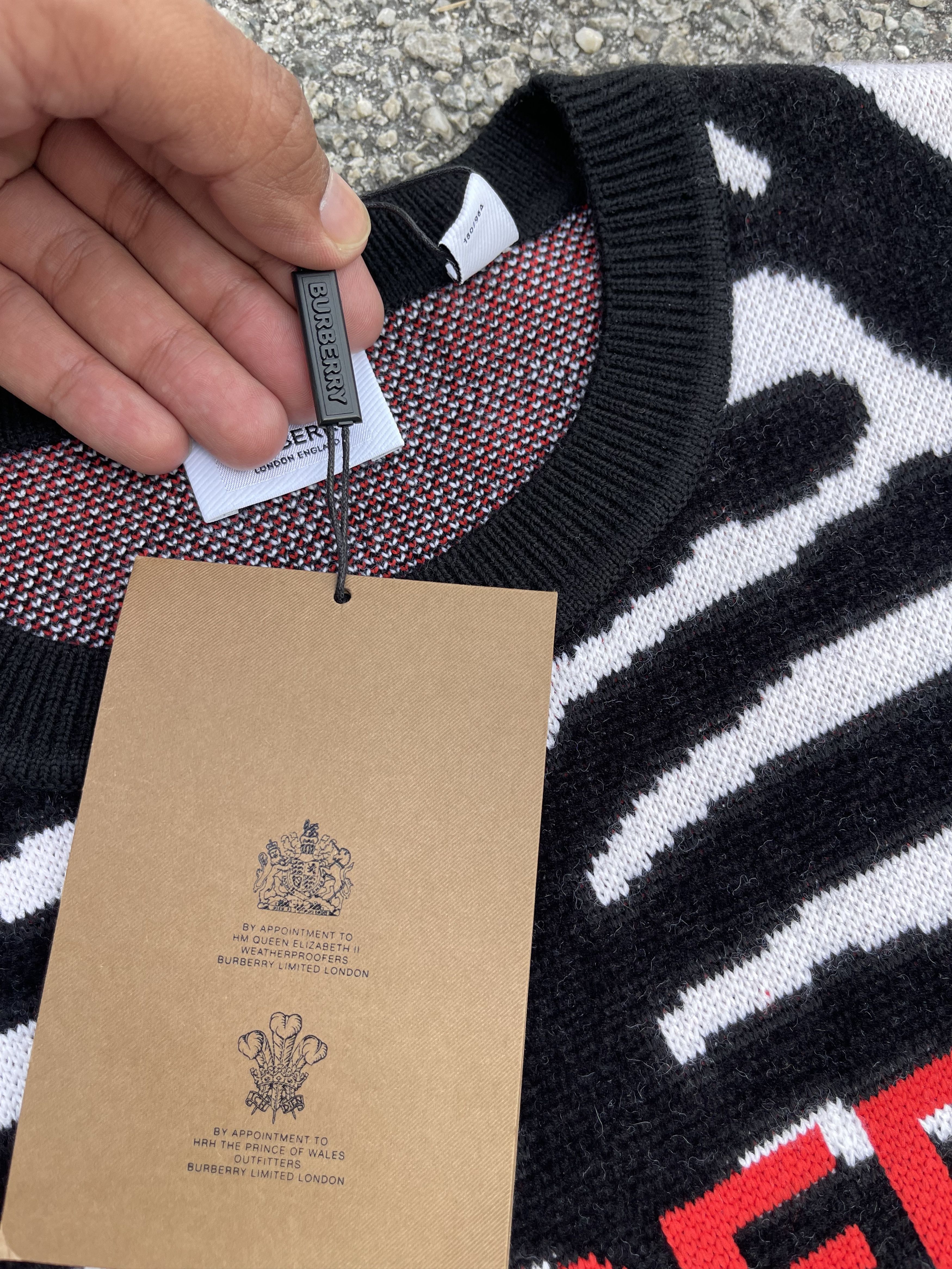 Burberry × Burberry Prorsum Burberry Mens Jennings Zebra Logo Jumper Knit Sweater Size US M / EU 48-50 / 2 - 8 Thumbnail