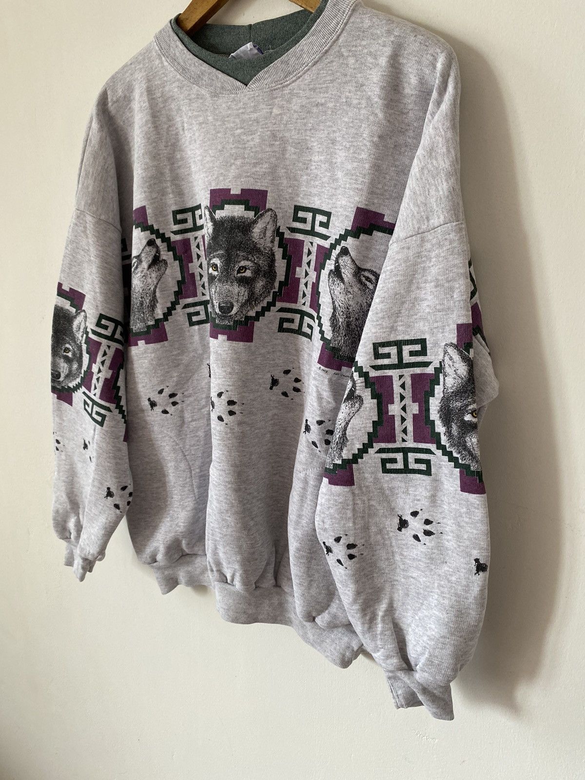 Vintage Art Unlimited Wolf Killer Snow Sweatshirt Size US XL / EU 56 / 4 - 3 Thumbnail