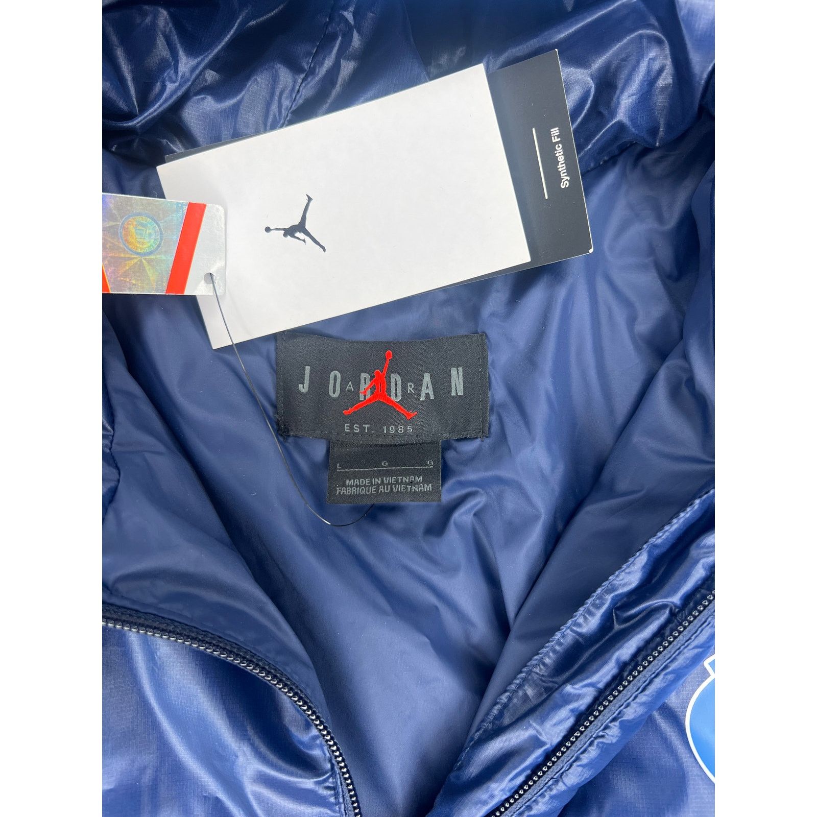 Jordan Brand Nike Air Jordan UNC Tar Heels Jacket Navy Blue Full-Zip Size US L / EU 52-54 / 3 - 6 Thumbnail