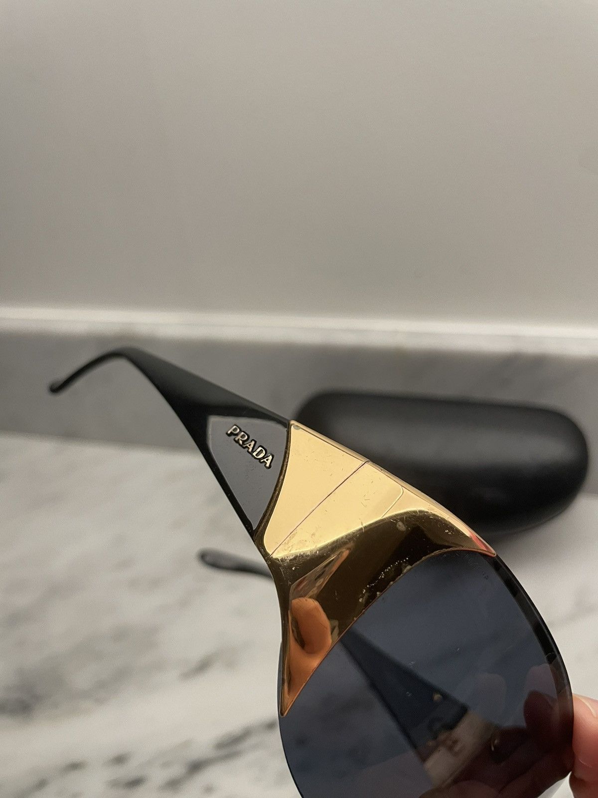 Prada Prada 💯 SPR 53G mask sunglasses shield Size ONE SIZE - 4 Thumbnail