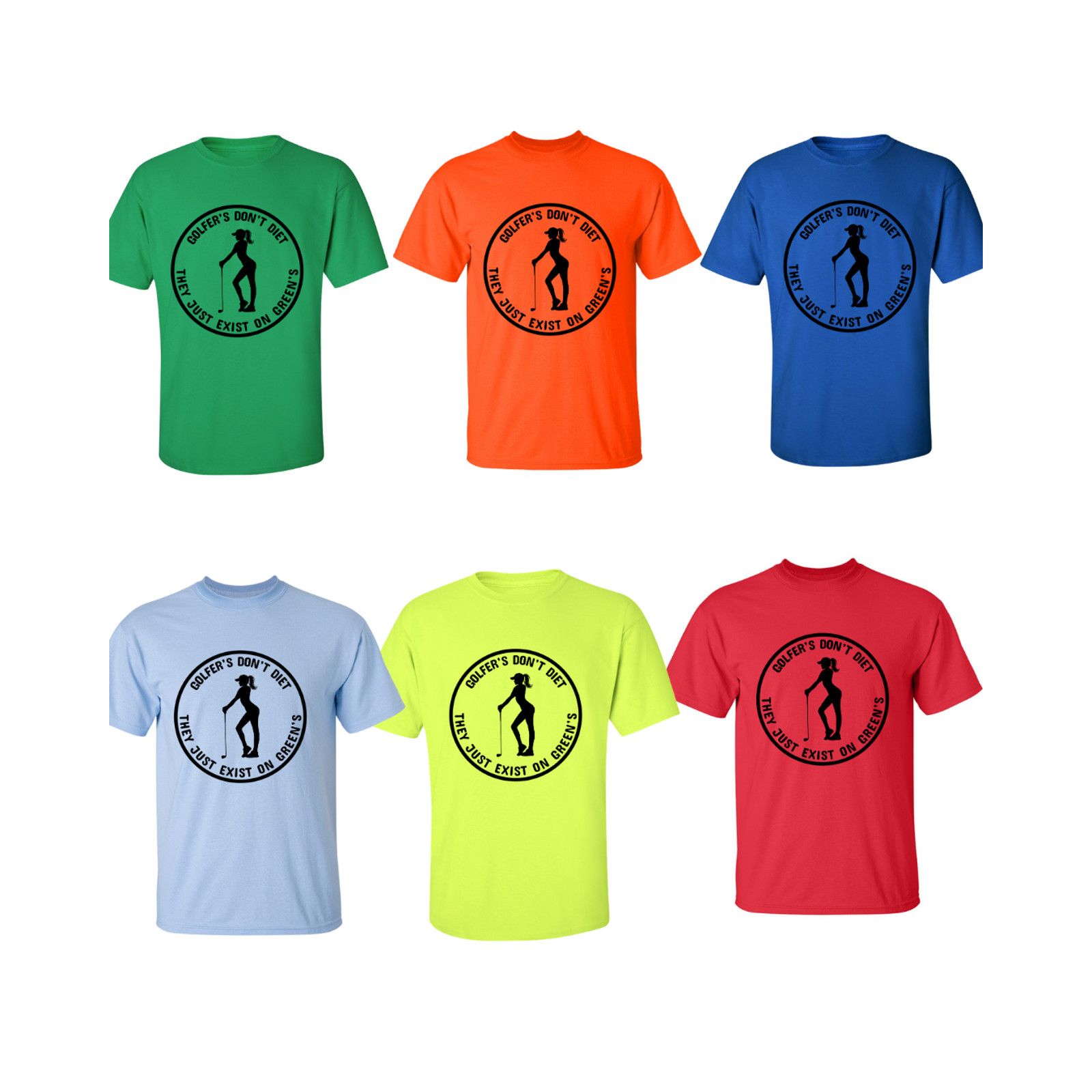 Gildan Golfers Don't Diet On Greens Funny Woman Golfer T-Shirt Size US XL / EU 56 / 4 - 5 Thumbnail