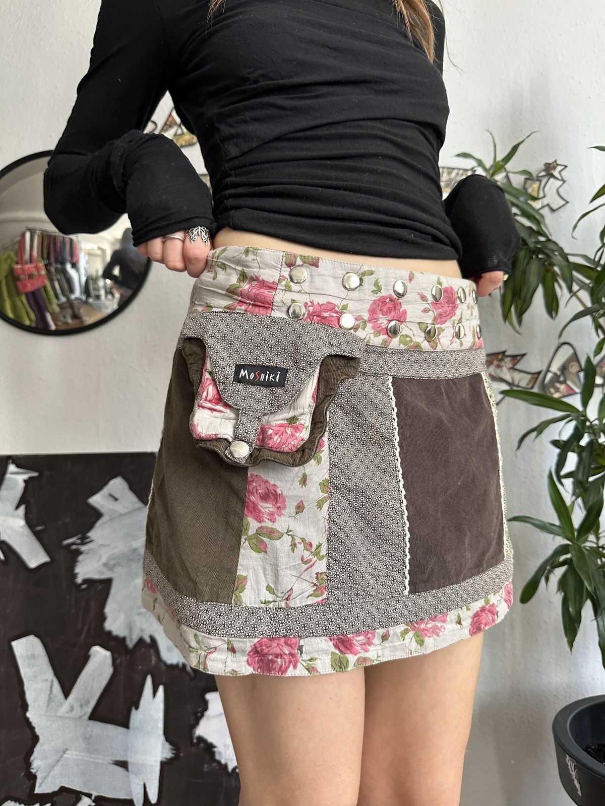 Japanese Brand × Vintage Vintage Reversible Moshiki Mini skirt Y2K Japanese Style Size 32" / US 10 / IT 46 - 2 Thumbnail