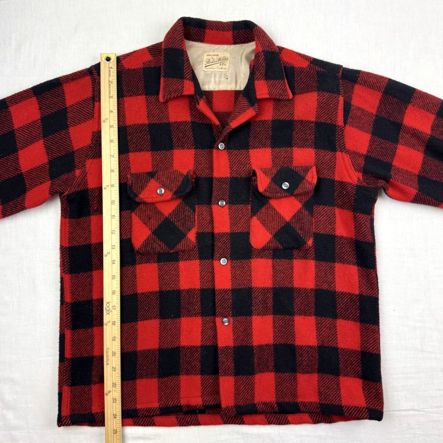 Parker VINTAGE Parker Wilder Shirt Adult Medium Wool Button Up Buffalo Plaid 1960s Mens Size US M / EU 48-50 / 2 - 3 Thumbnail