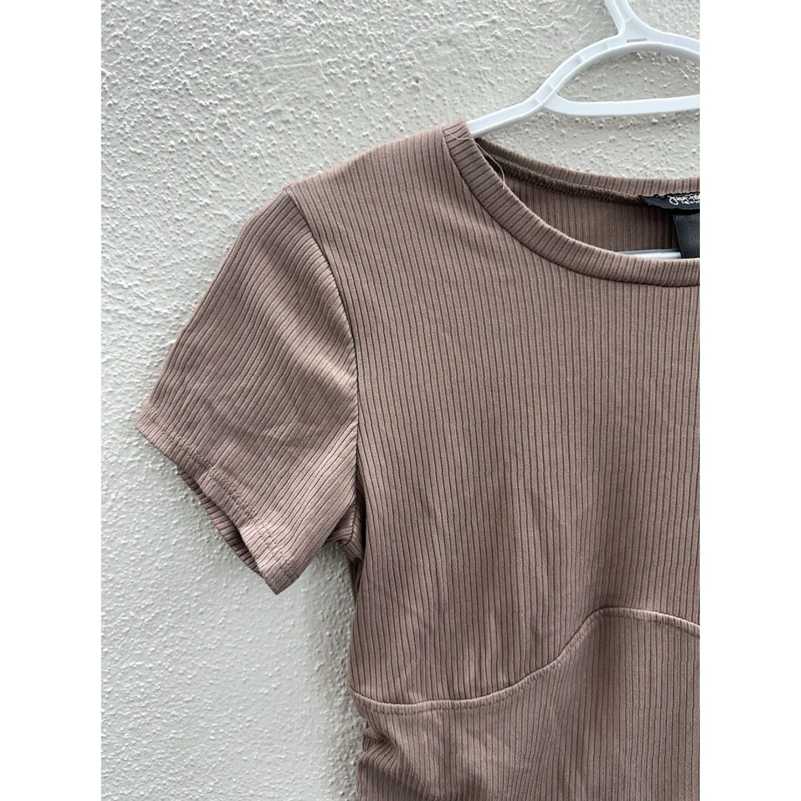 B Sides Just Polly Blouse Shirt Womens Cropped Short Sleeve Pink Large Knit Cotton Regular Size L / US 10 / IT 46 - 2 Thumbnail