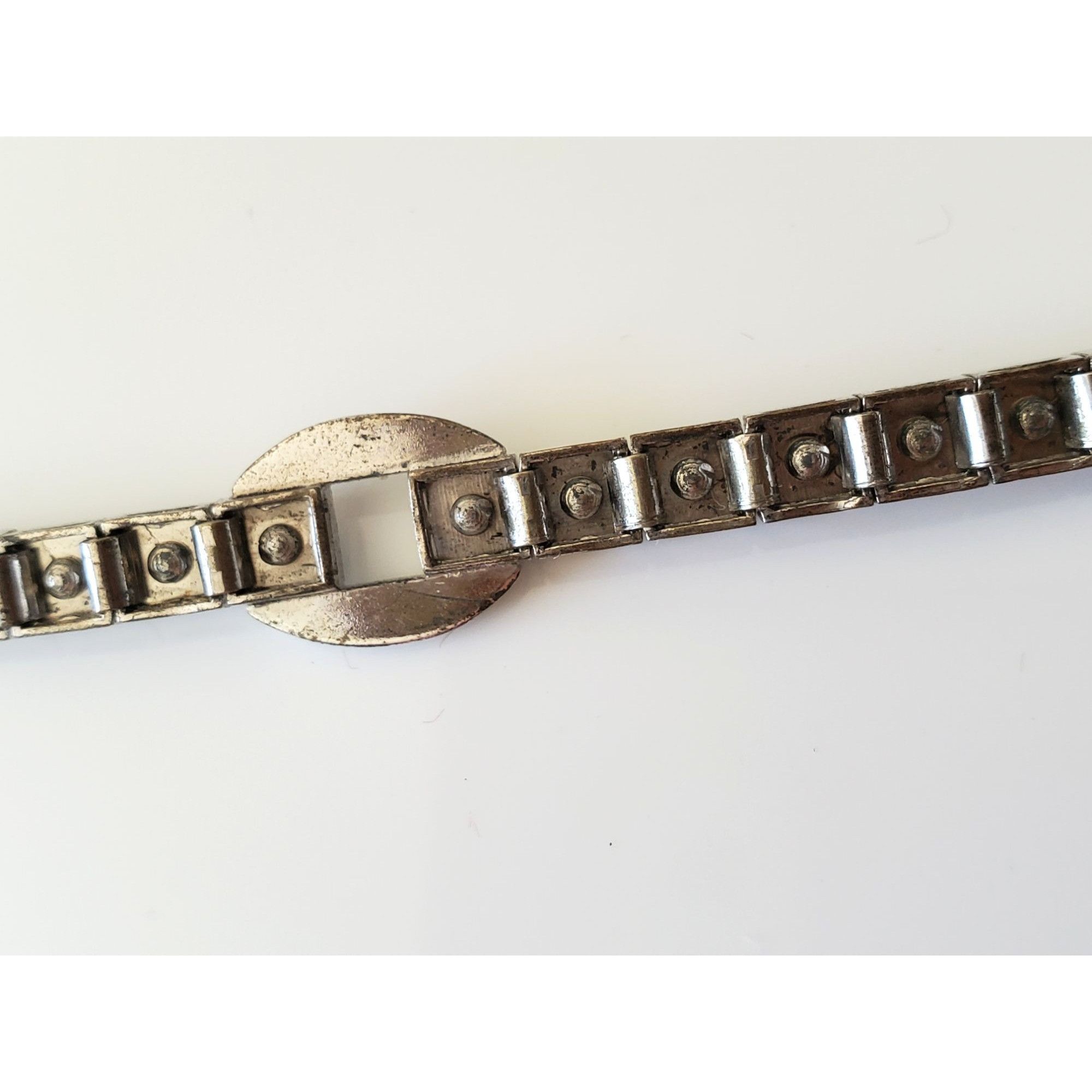 Vintage Vintage 1940s Dorson Sterling Silver Rhinestone Bracelet Size ONE SIZE - 7 Thumbnail