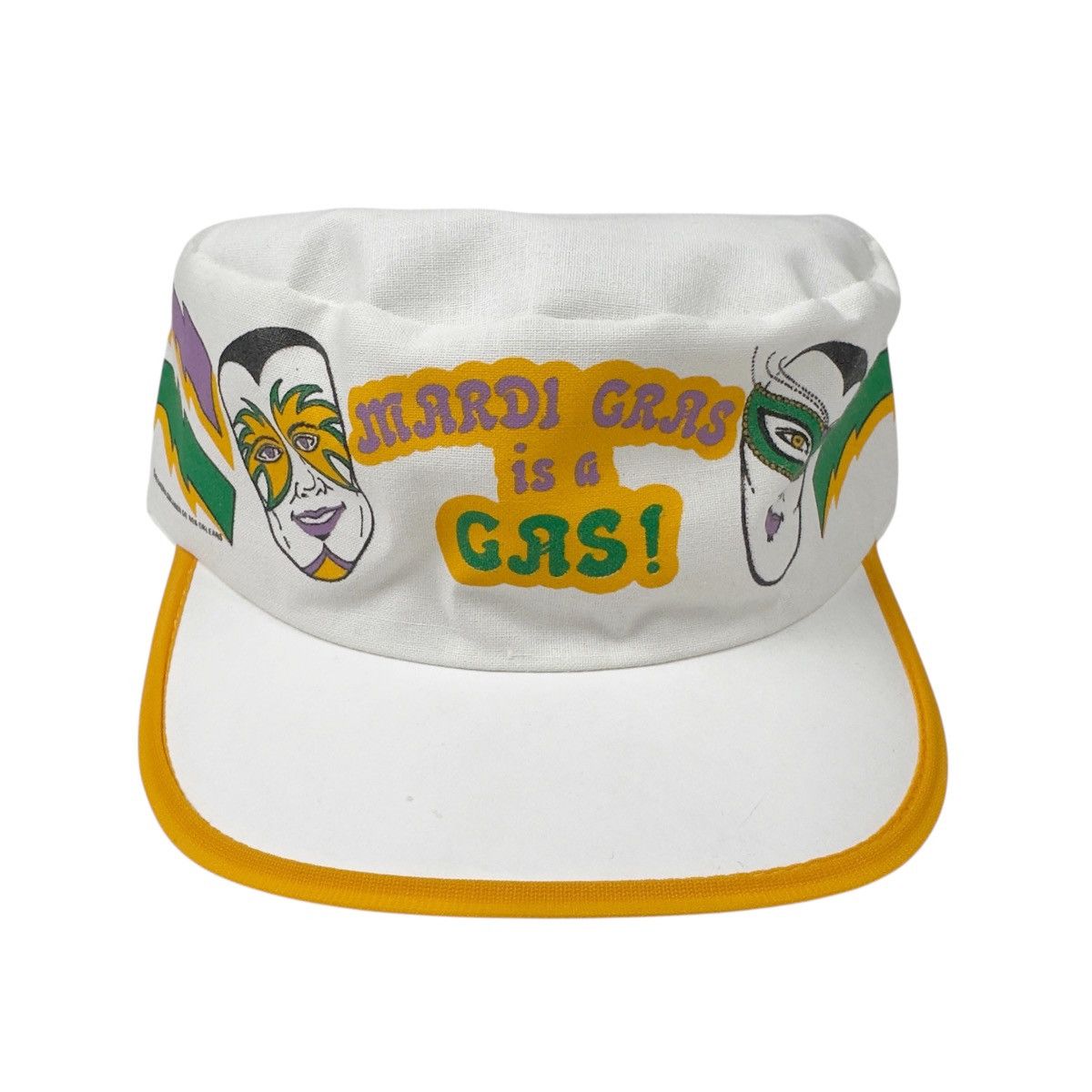 Vintage Vintage Mardi Gras 2 Stripe Painters Hat NOLA 80s 90s Size ONE SIZE - 2 Thumbnail
