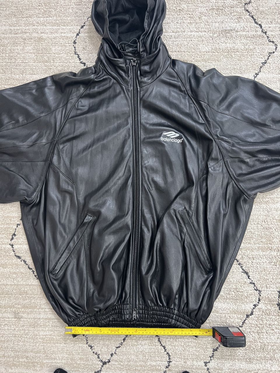 Balenciaga BALENCIAGA B-Sporty Leather Bomber Jacket Size US XL / EU 56 / 4 - 8 Thumbnail
