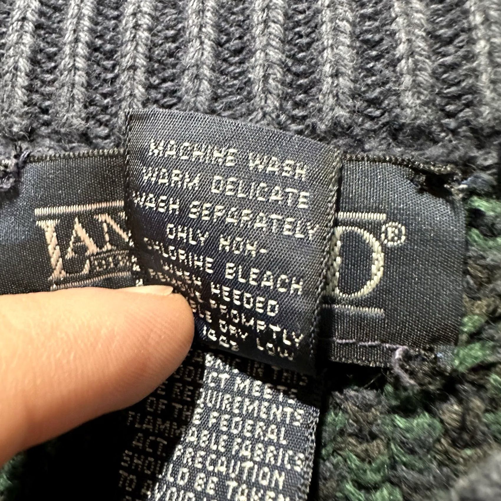Lands' End VINTAGE Lands End Sweater Mens XL Green Blue Plaid Knit Boxy Made In USA 90s Classic Size US M / EU 48-50 / 2 - 5 Thumbnail