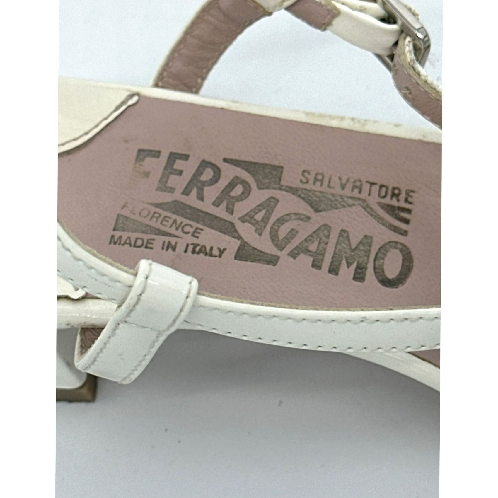 Salvatore Ferragamo VINTAGE Salvatore Ferragamo Strappy Heels Womens 7 White Chain Strap Used Fair Italy, Heels, Salvatore Ferragamo, 7, White, Strappy, Heels, Women Size US 7 / IT 37 - 4 Thumbnail