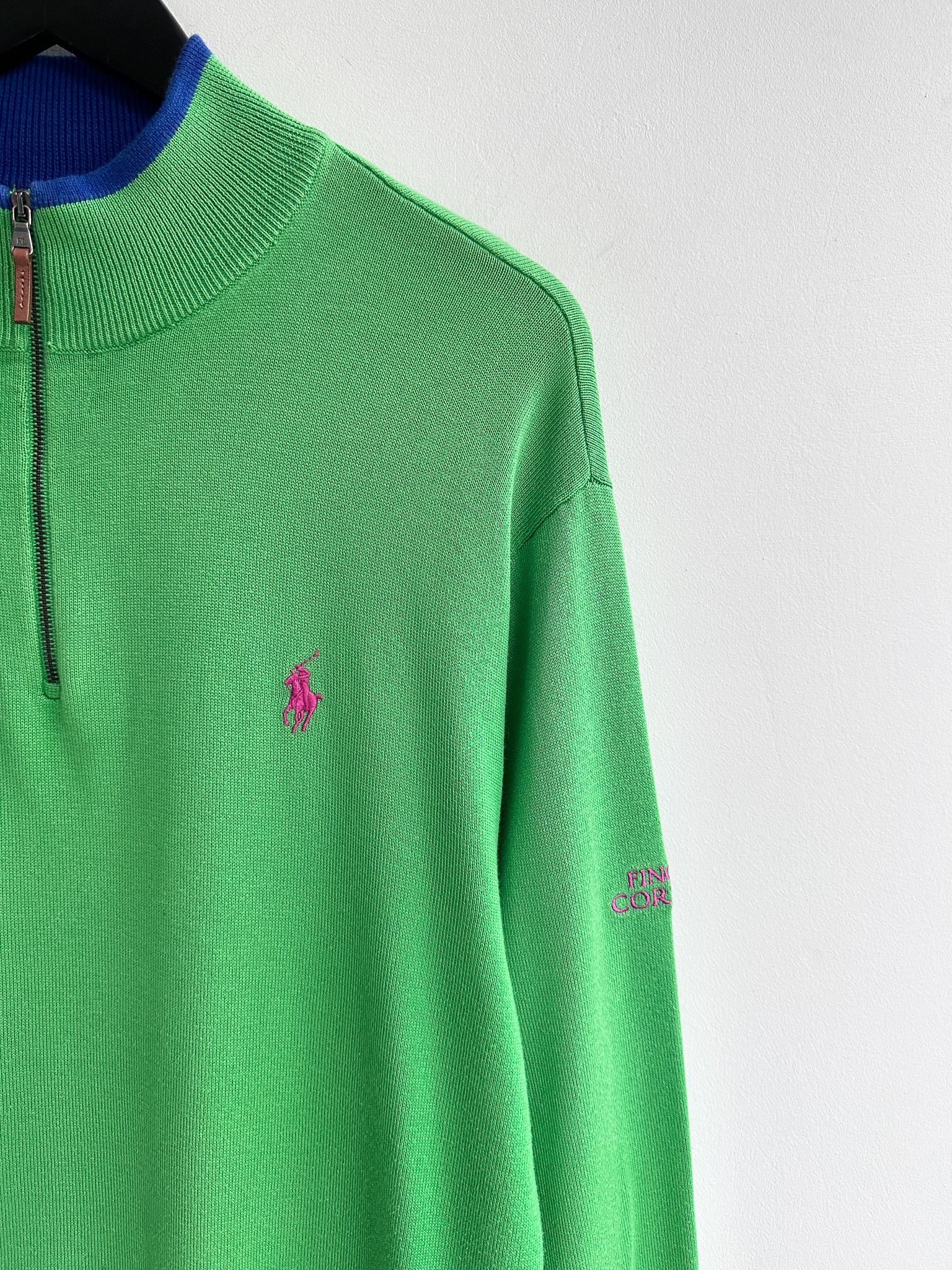 Polo Ralph Lauren Polo Ralph Lauren Green Half Zip Jumper Sweater Pullover Size US L / EU 52-54 / 3 - 3 Thumbnail