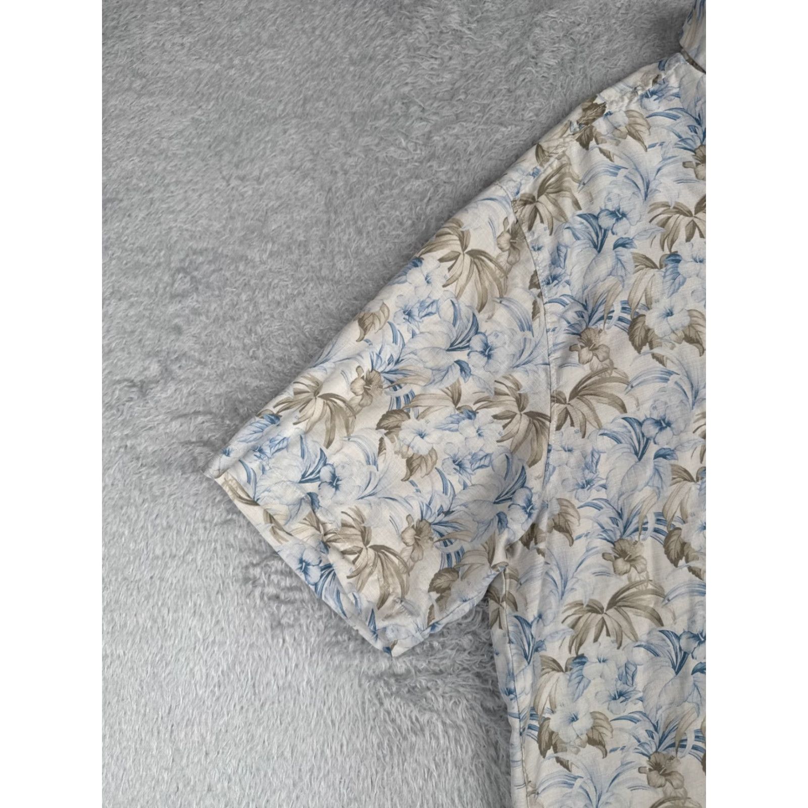 Tommy Bahama Tommy Bahama Shirt Men Large Blue Floral Palm Pattern 100% Silk Hawaiian Beach Size US L / EU 52-54 / 3 - 3 Thumbnail