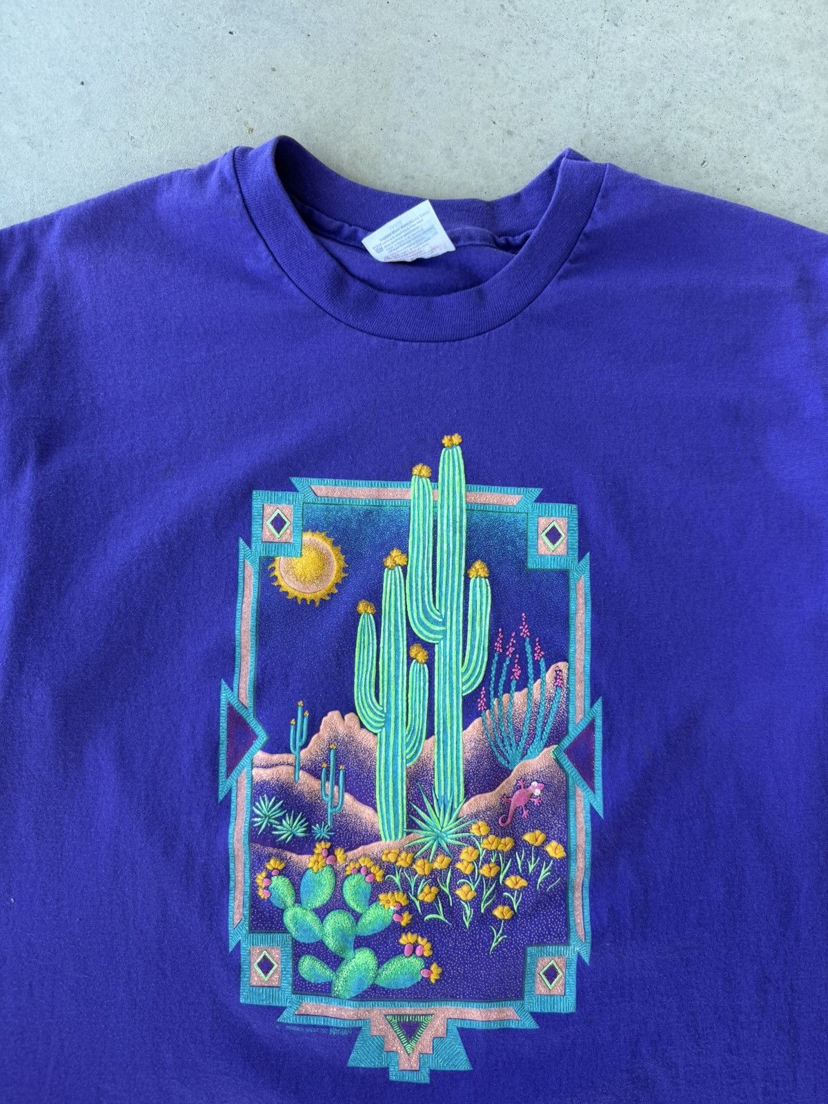 Vintage Vintage 1990s Outdoors Cactus Desert Nature T-Shirt Size US L / EU 52-54 / 3 - 2 Thumbnail