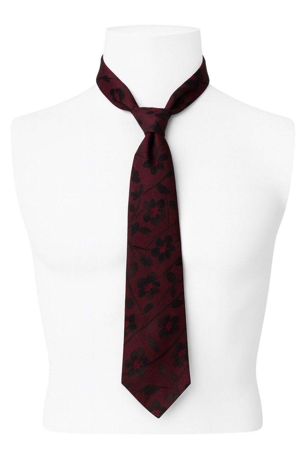 Kenzo Kenzo floral burgundy silk tie Size 34 - 2 Thumbnail