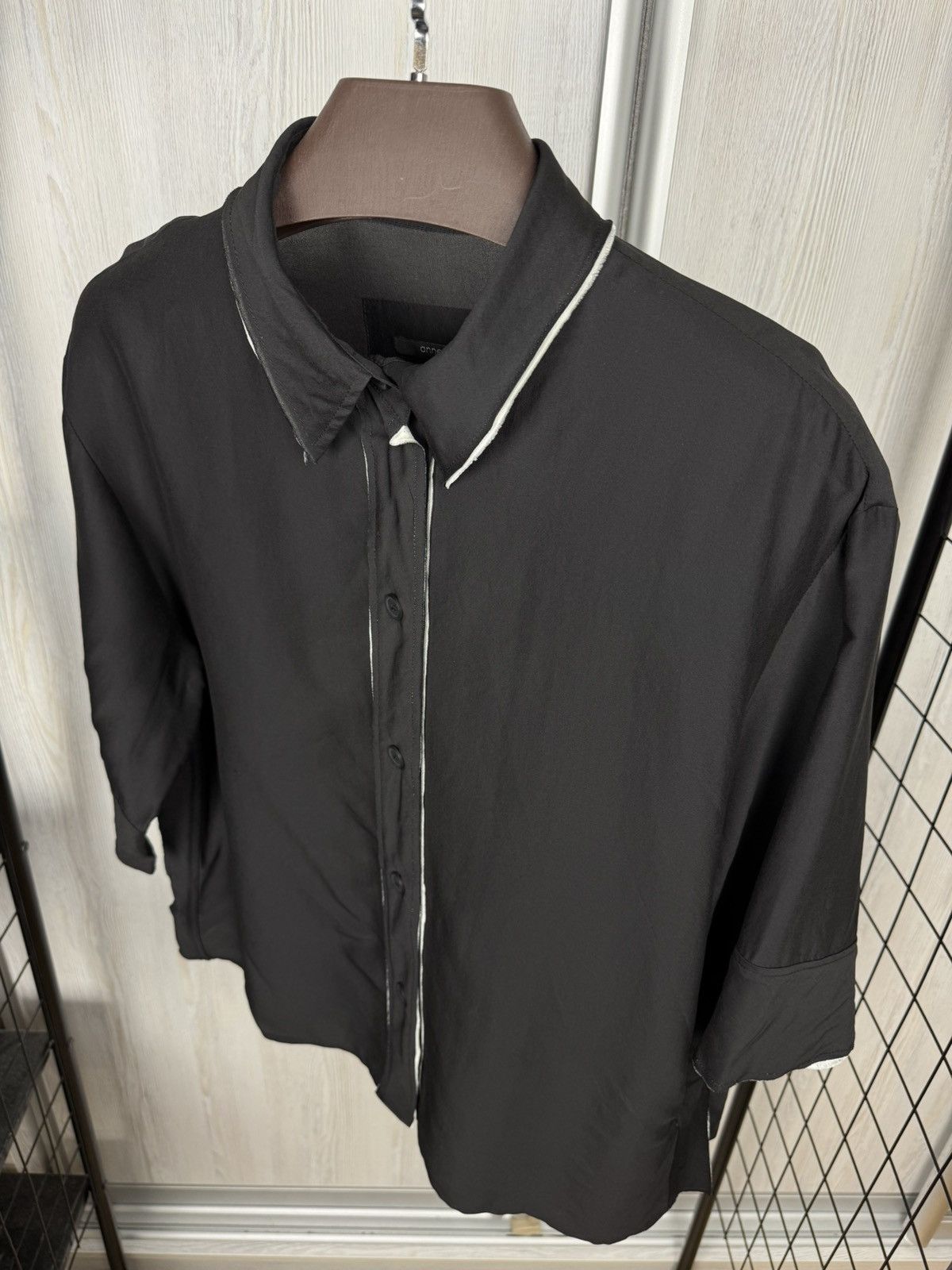 Annette Gortz Annette Gortz Black viscose silk avant garde blouse Size L / US 10 / IT 46 - 7 Thumbnail