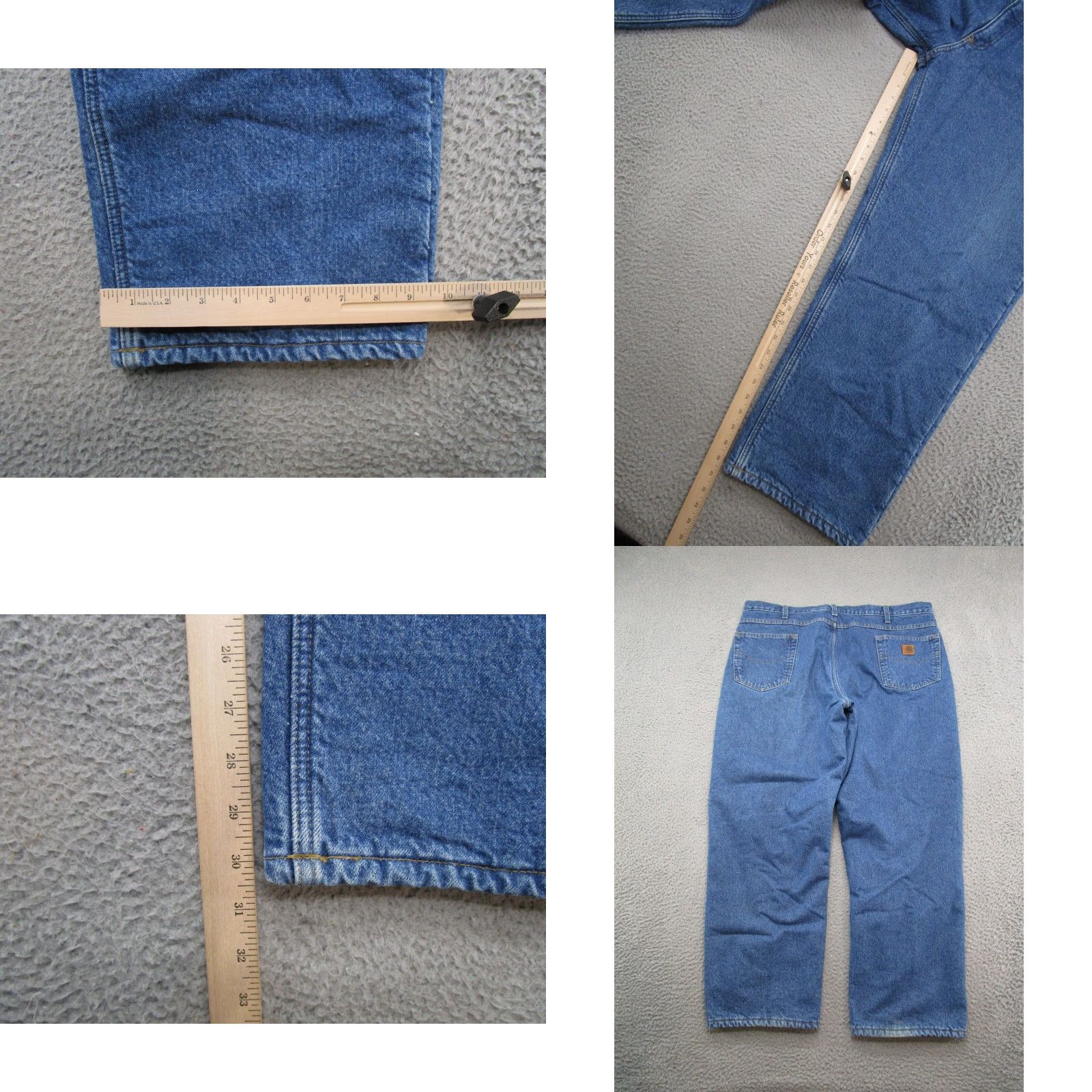 Carhartt Carhartt Jeans Men's 42x30 Blue Denim Fleece Lined Black Workwear Outdoor Size US 42 / EU 58 - 8 Thumbnail
