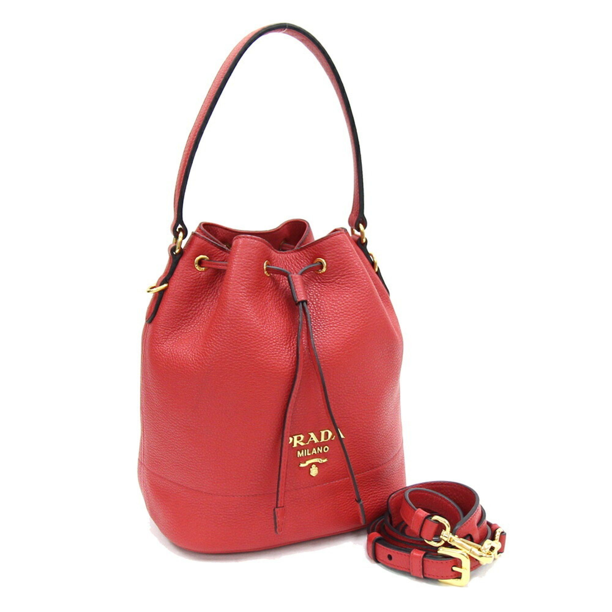 image of Prada Shoulder Bag 1Be018 Red Leather Ladies Prada in Red Color, Women's