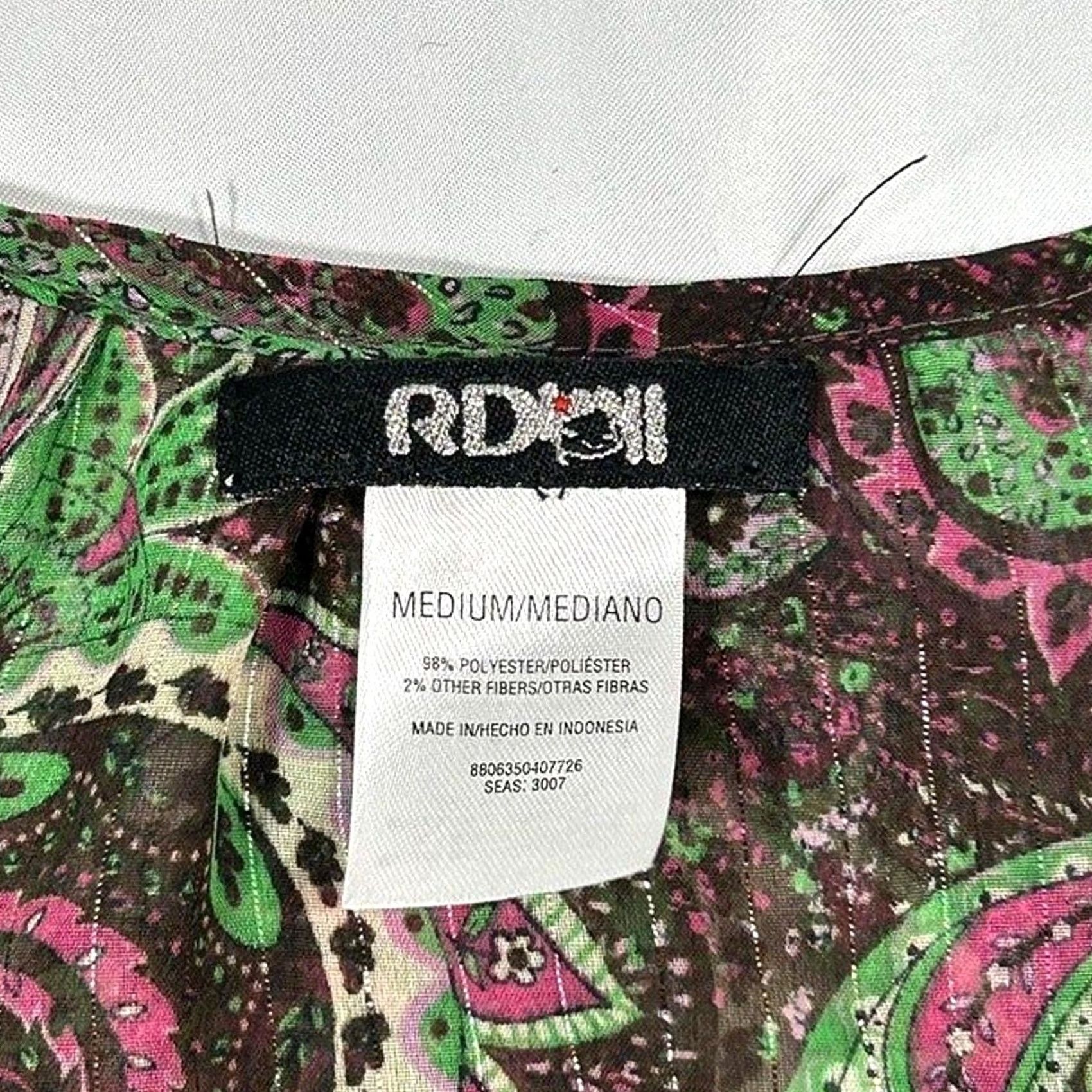 Vintage VINTAGE Y2K Paisley Tiered Blouse Womens Medium Blouse Red, Paisley Style, 2000s Boho Womens M Size M / US 6-8 / IT 42-44 - 7 Thumbnail