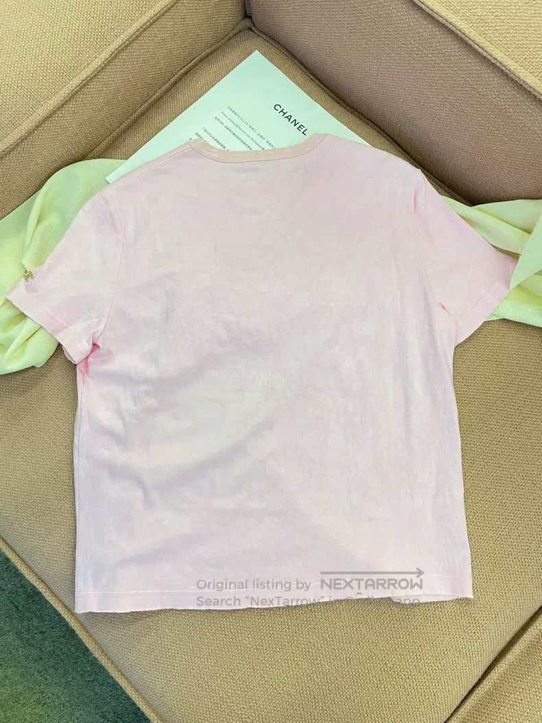 Chanel Chanel Pink hollow letter logo short sleeves Size XXS / US 00 / IT 34 - 2 Thumbnail