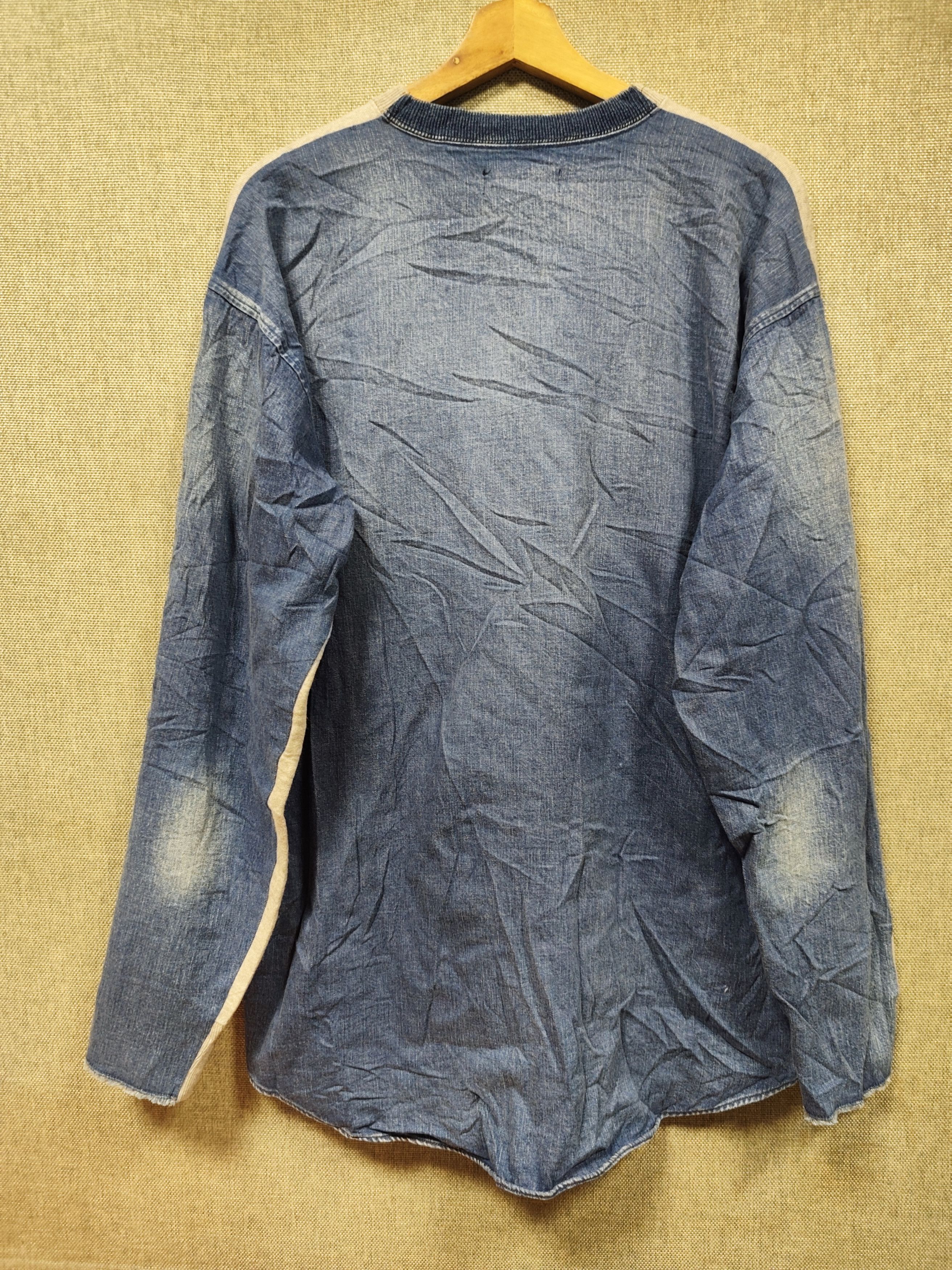 Hysteric Glamour HG She Devil Reconstructed Denim Hybrid Henley Sweatshirt Size US L / EU 52-54 / 3 - 2 Thumbnail