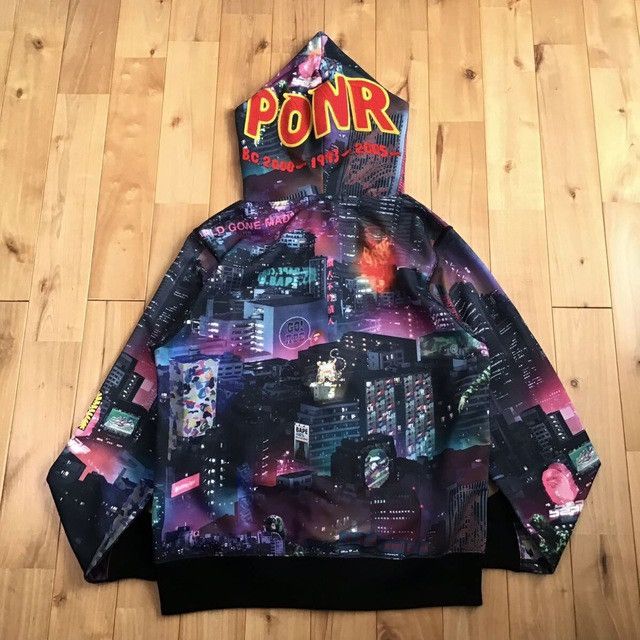 Bape BAPE NEON TOKYO Shark Full Zip Hoodie a bathing ape Size US M / EU 48-50 / 2 - 2 Thumbnail