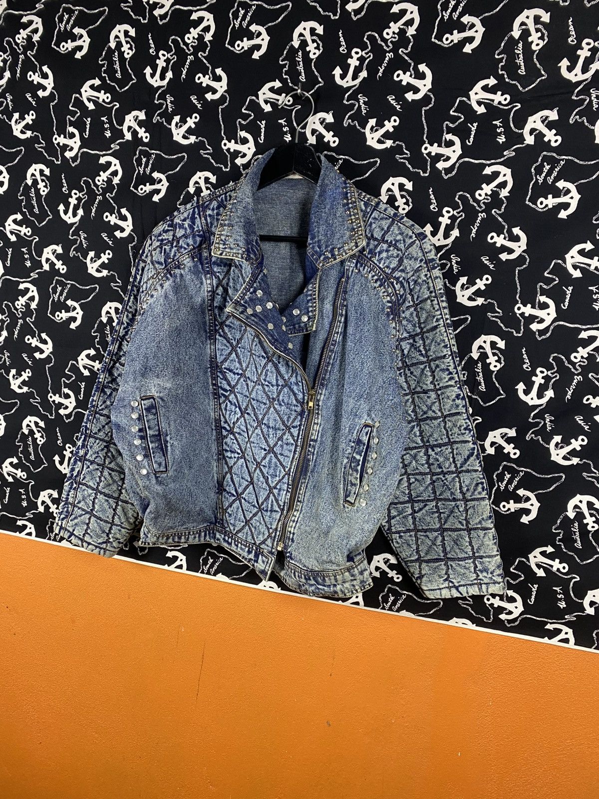 Japanese Brand Vintage Hearty Heart Studded Quilted Denim Jacket Acid Wash Size M / US 6-8 / IT 42-44 - 5 Thumbnail