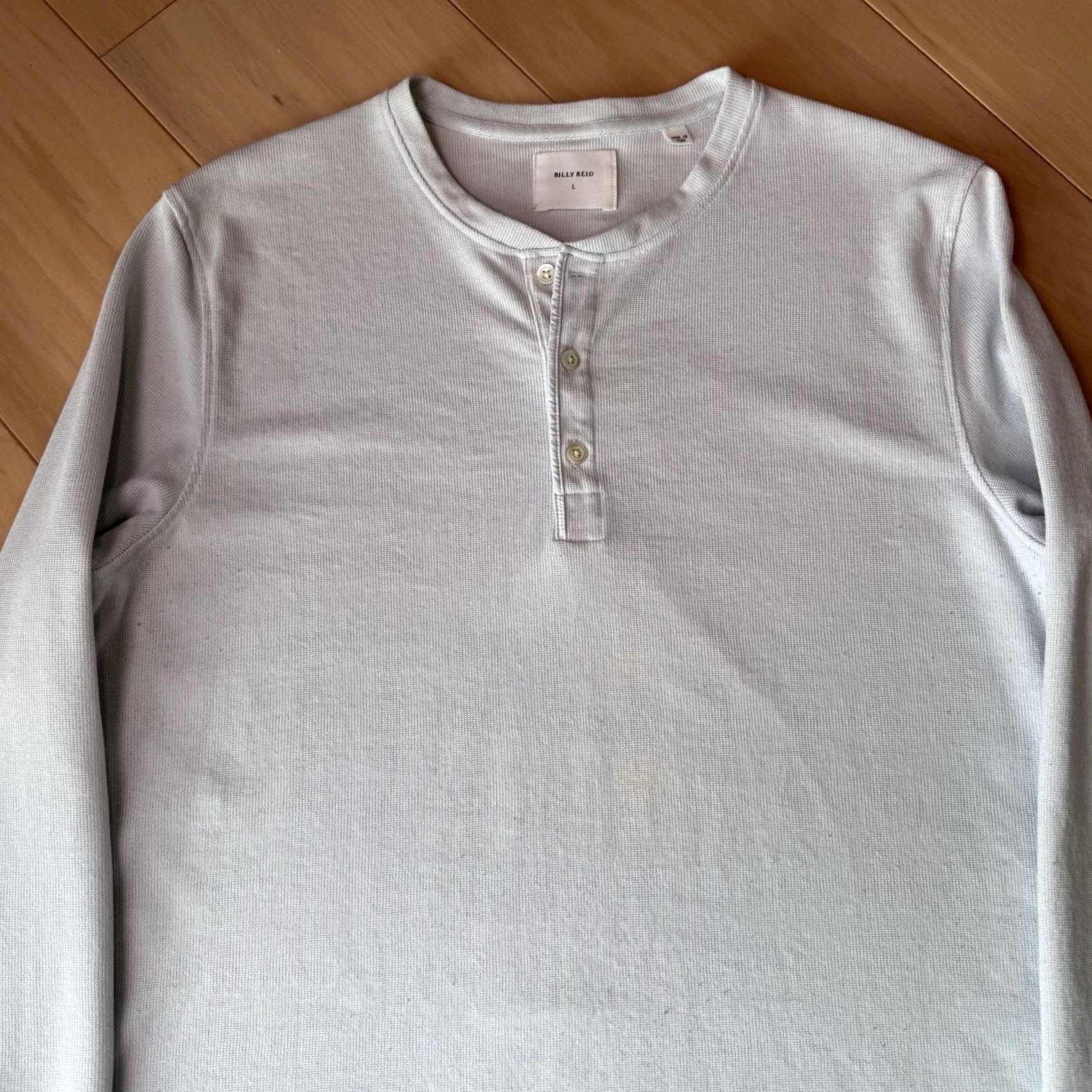 Billy Reid Billy Reid Henley Shirt Large Blue Gray Cotton Long Sleeve Men Size US L / EU 52-54 / 3 - 4 Thumbnail