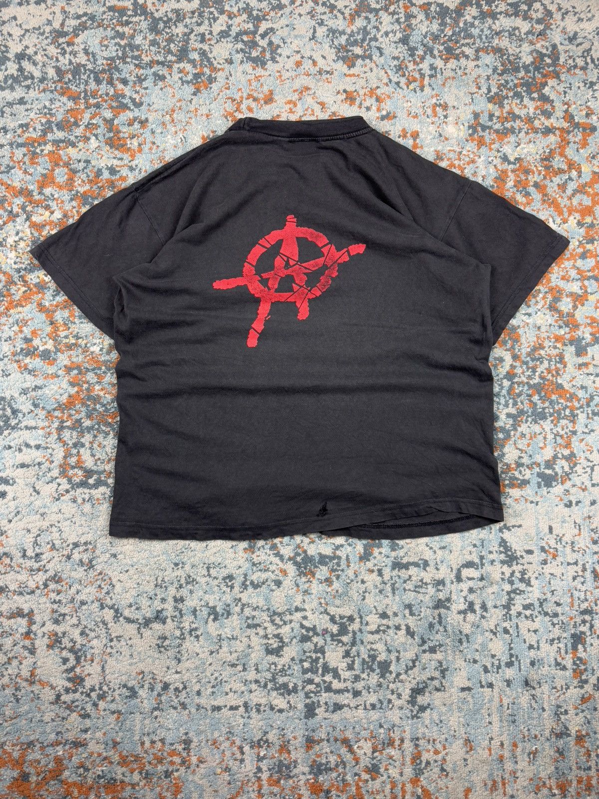 Band Tees × Vintage Vintage 90s Punks not dead anarchy symbol boxy cropped tee Size US L / EU 52-54 / 3 - 2 Thumbnail