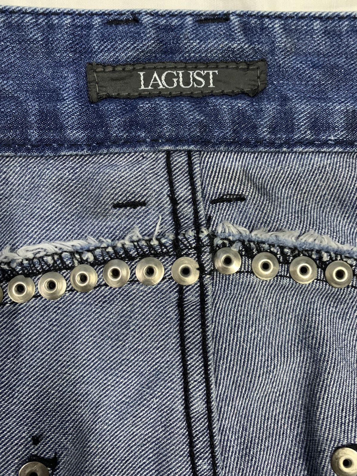 If Six Was Nine Vintage Lagust Studded Paint Splatter Flare Punk Jeans Size US 30 / EU 46 - 18 Thumbnail