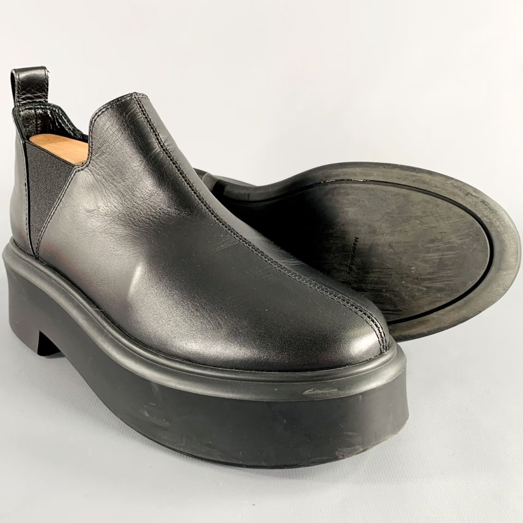The Row THE ROW Black Leather Platform Chelsea Boots 7.5 Women Shoes Chelsea Platform Boots Women Leather Black 7.5 THE ROW Size US 8 / IT 38 - 5 Thumbnail