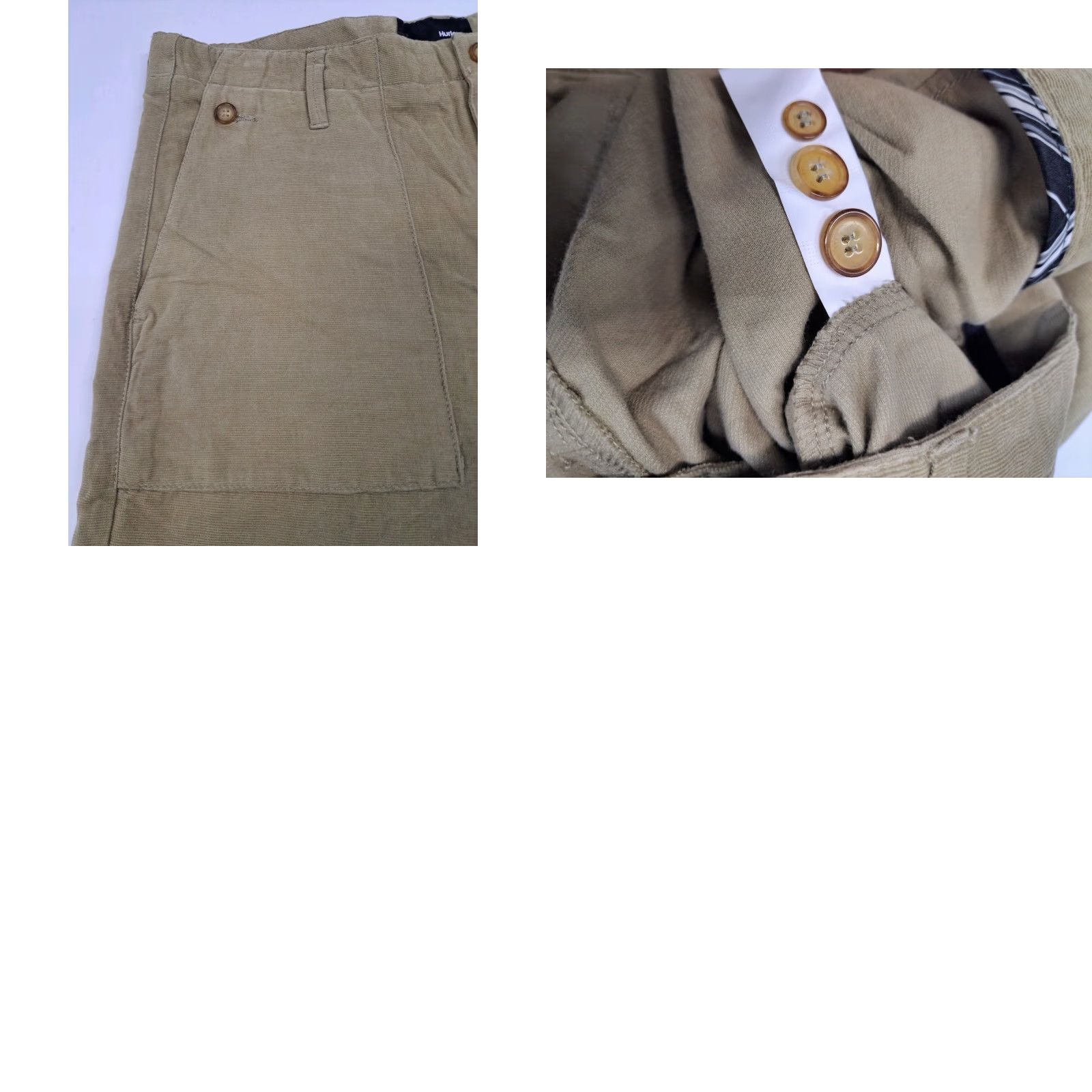 Hurley Hurley Corduroy Chino Walkshort Khaki Tan Mens Size 32 Inseam 9 Casual Beach Stretch Flat Front Zip Regular Pattern Solid 6707 Size US 32 / EU 48 - 8 Thumbnail