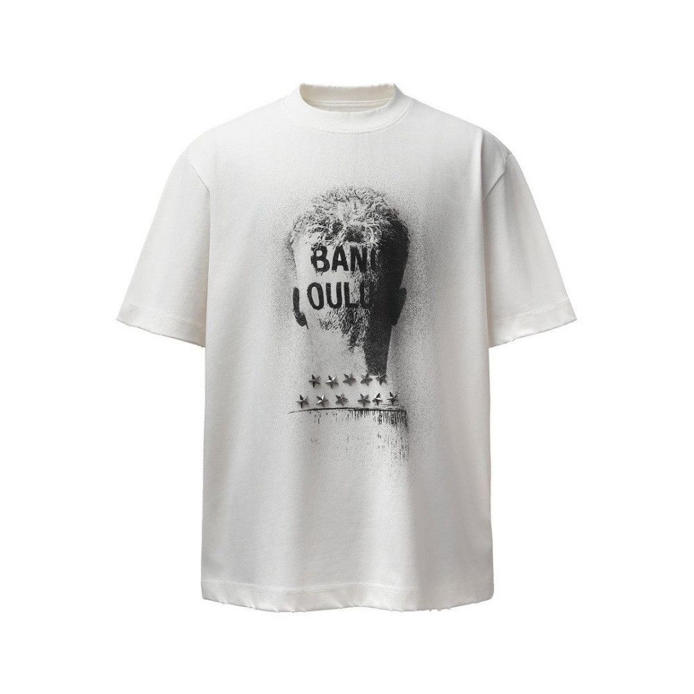 Japanese Brand Men's casual distressed portrait print loose T-shirt Size US M / EU 48-50 / 2 - 1 Thumbnail
