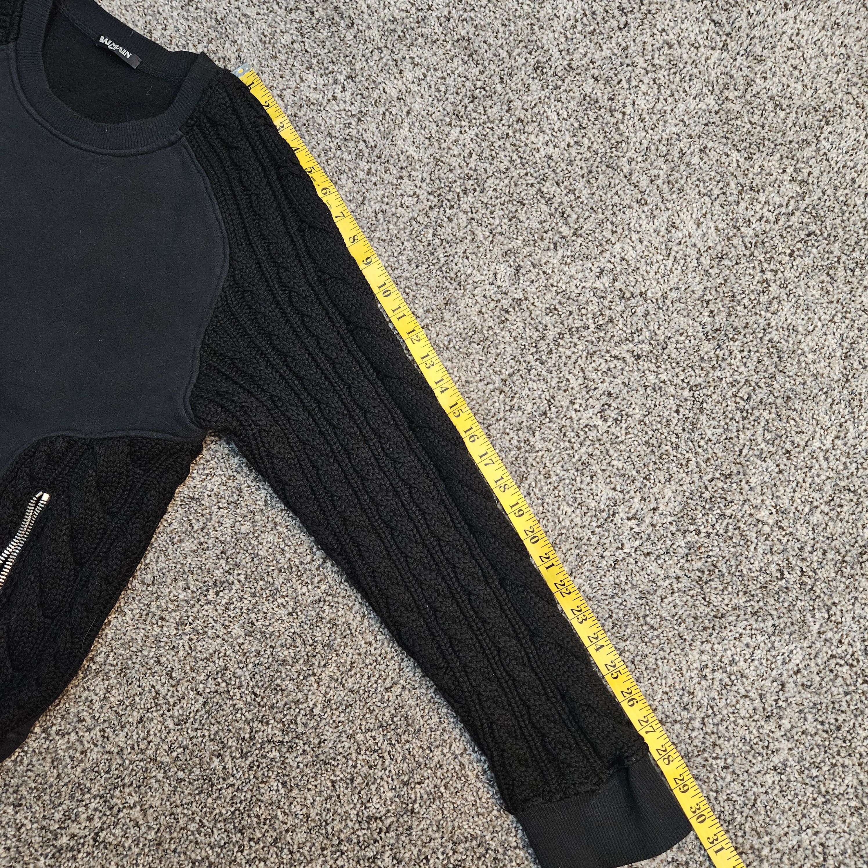 Balmain Cable Knit Jersey Crewneck Sweater W/ Hoodie Pocket Size US XL / EU 56 / 4 - 8 Thumbnail