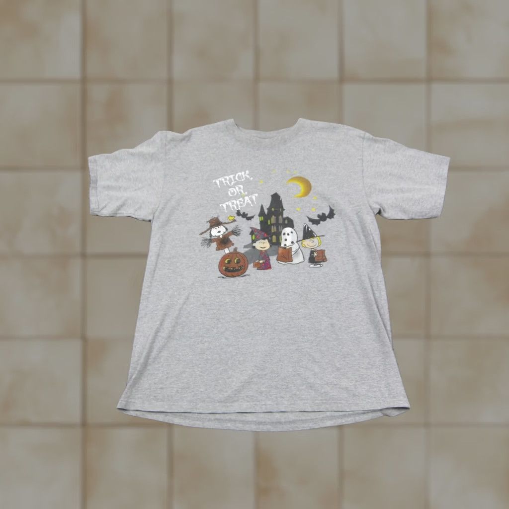 Peanuts VINTAGE Peanuts Shirt Adult Medium Gray Snoopy Charlie Brown Halloween Mens Size US M / EU 48-50 / 2 - 1 Thumbnail