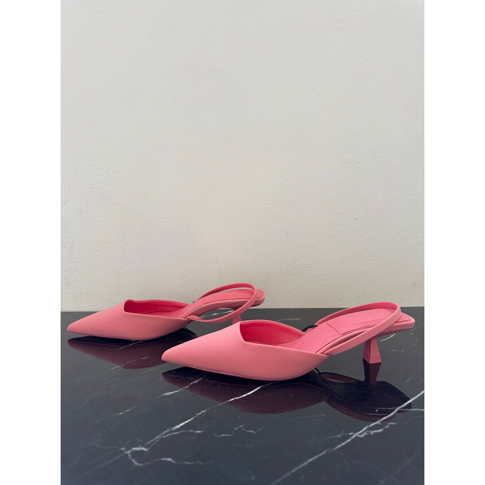 Zara Zara Blush Pink Pointed Toe Slingback Kitten Heels Size US 9 / IT 39 - 7 Thumbnail