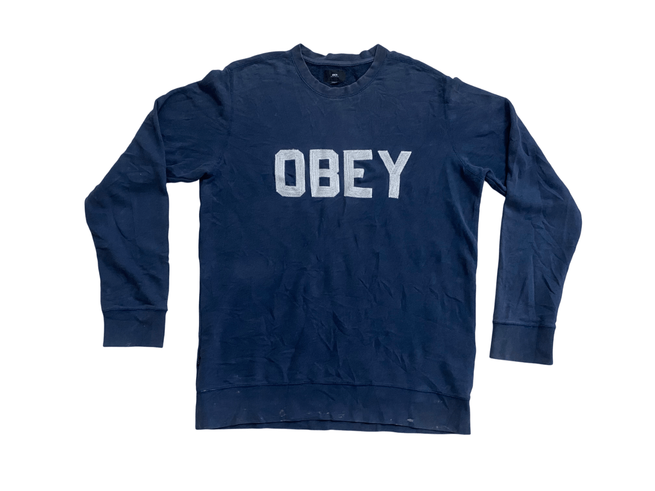 Obey Distressed Sun Faded Obey Crewneck Spell Out Size US L / EU 52-54 / 3 - 1 Thumbnail
