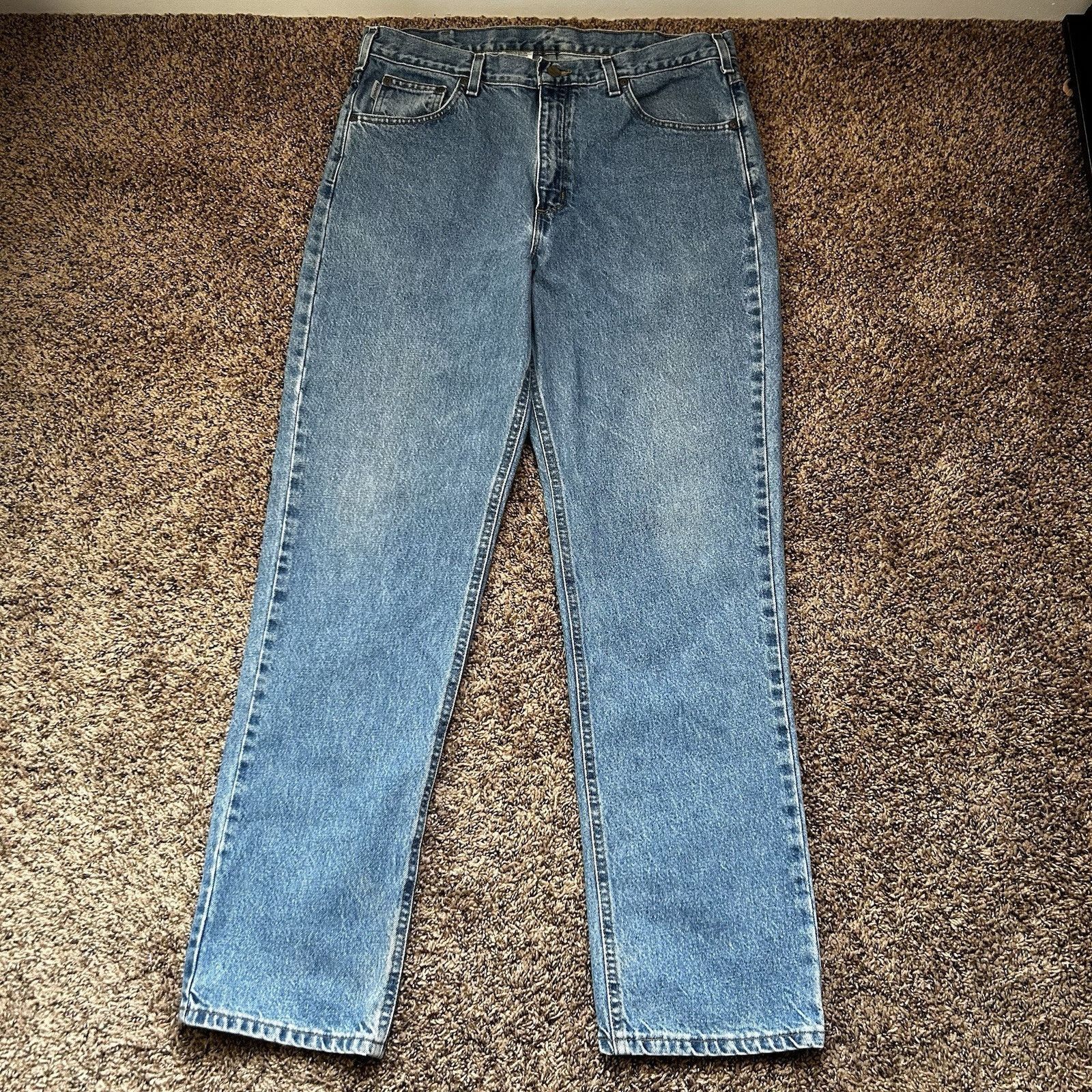 Carhartt Carhartt Straight Leg Jeans B180 STW Stonewash Mens 36 x 34 Size US 36 / EU 52 - 1 Thumbnail