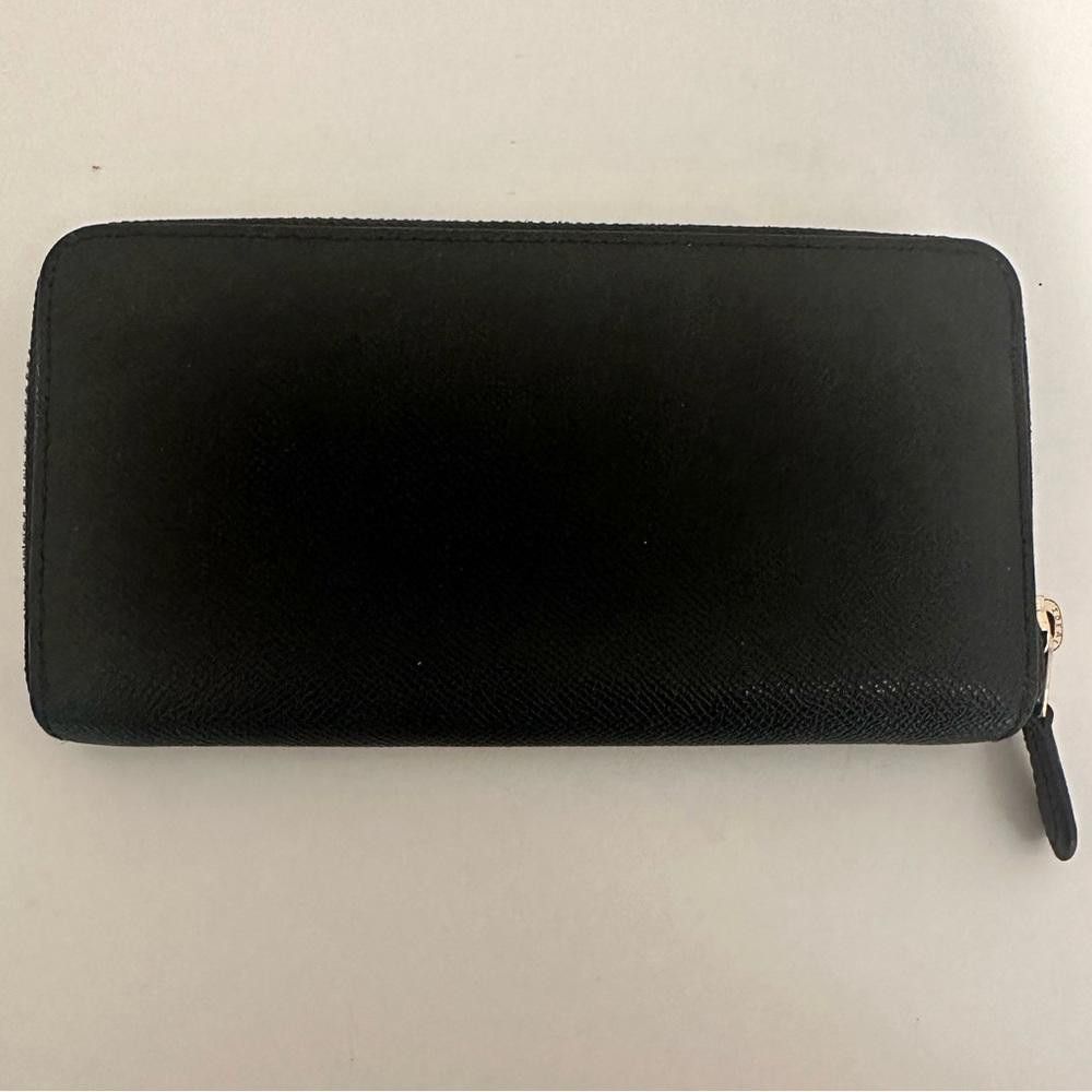Coach COACH Accordion Zip Crossgrain Black Leather Wallet Size ONE SIZE - 5 Thumbnail